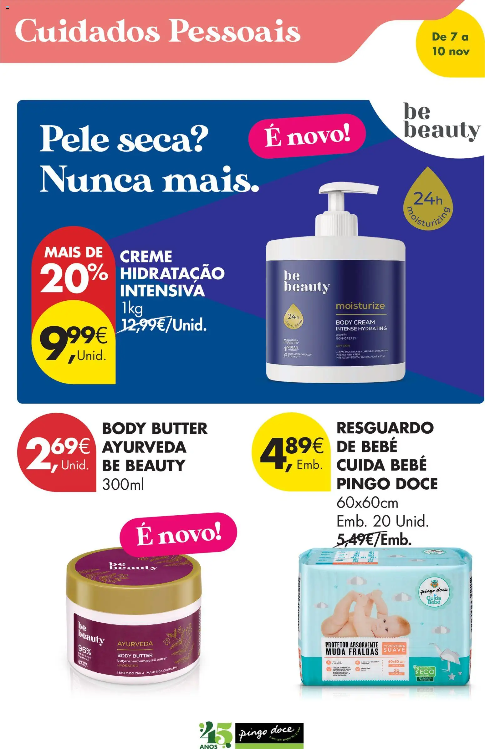 Pingo Doce Poupe este Fim de Semana │ válido de 07.11.2025 | Página: 20 | Produtos: Fraldas, Hidratante corporal, Manteiga, Creme