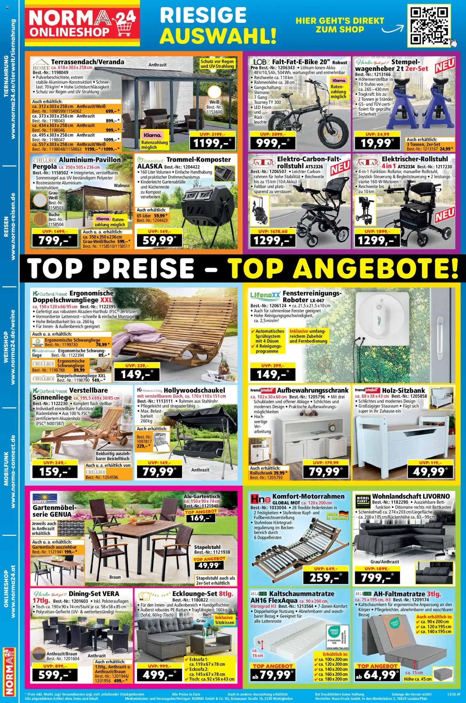 Norma Online shop gültig ab 23.03.2026 | Seite: 2 | Produkte: Roboter, Bett, Tisch, Gartenmöbel