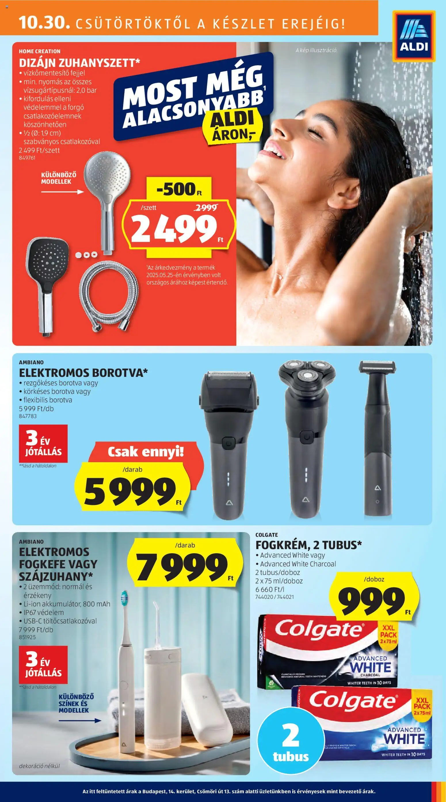 Aldi akciós ujság - amely érvényes a következő dátumtól: 30.10.2025 | Oldal: 27 | Termékek: Elektromos fogkefe, Borotva, Fogkefe, Dekoráció