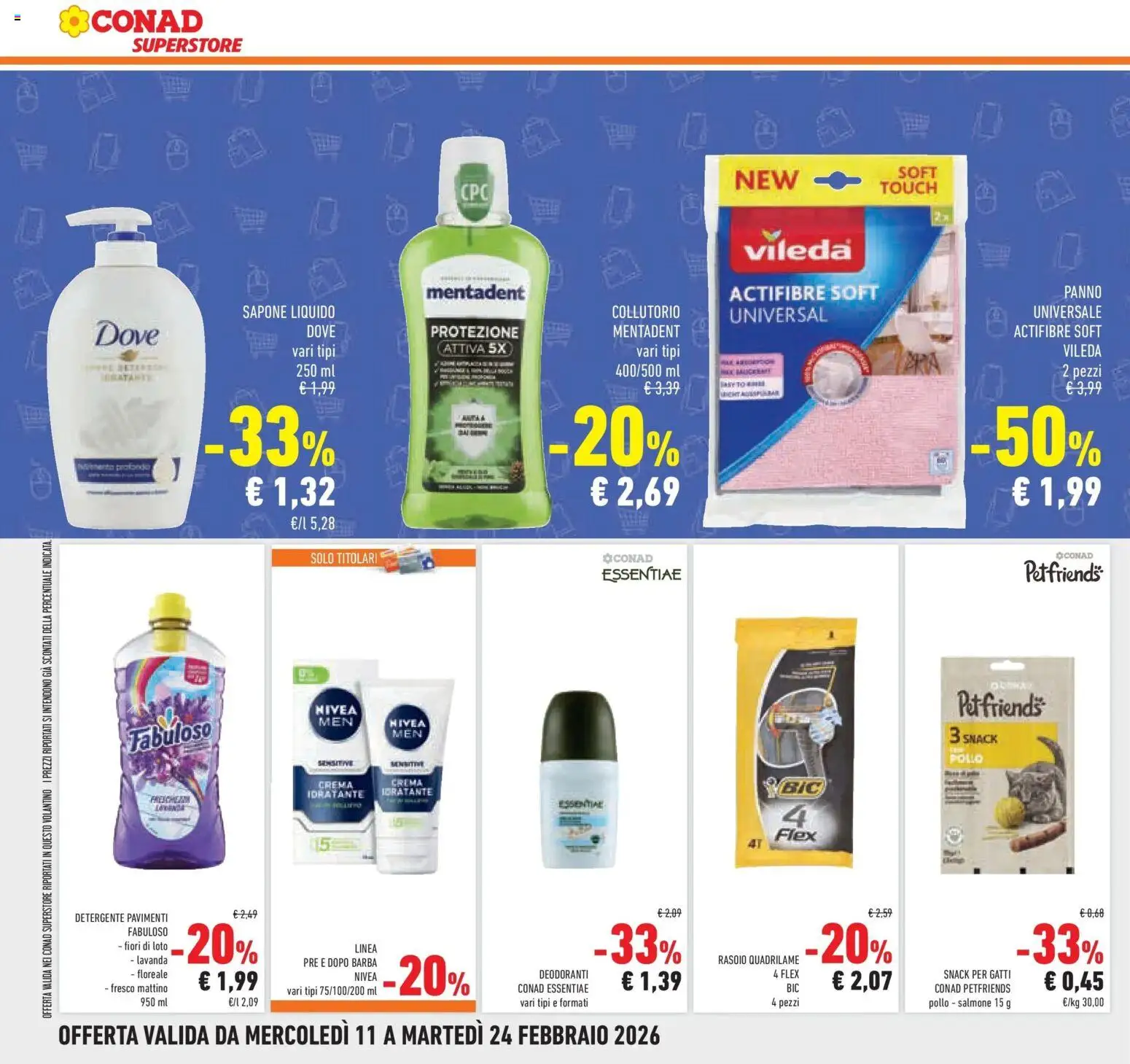 Volantino Conad del 11.02.2026 | Pagina: 38 | Prodotti: Crema, Sapone, Collutorio, Salmone