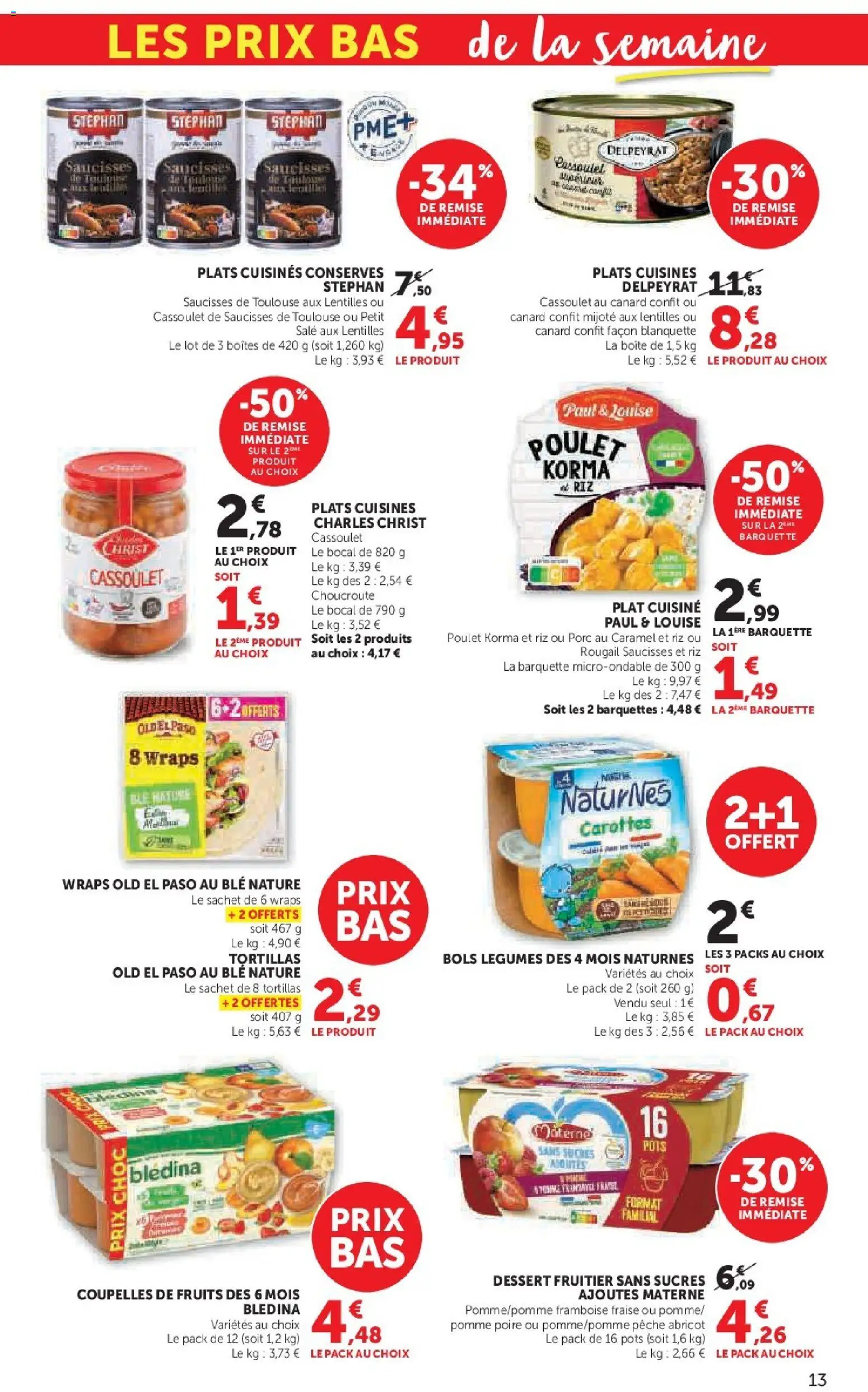 {H1} | Page: 13 | Produits: Carottes, Framboise, Poire, Porc