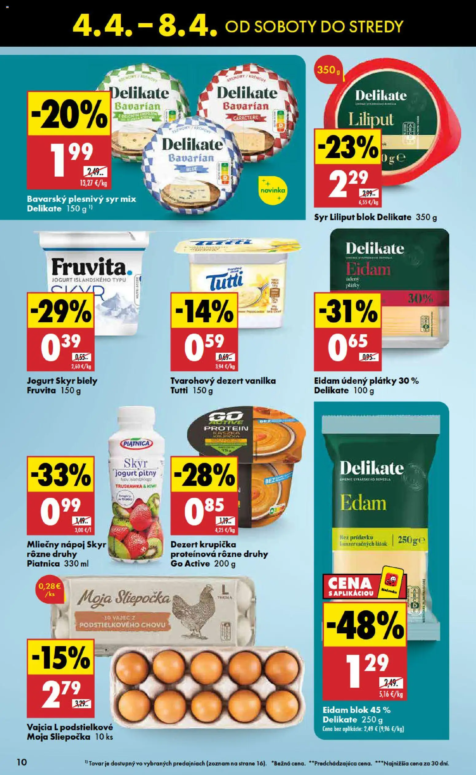 Nové Biedronka akcie – leták je platný od 04.04.2026 | Strana: 10 | Produkty: Syr, Vajcia, Eidam, Protein