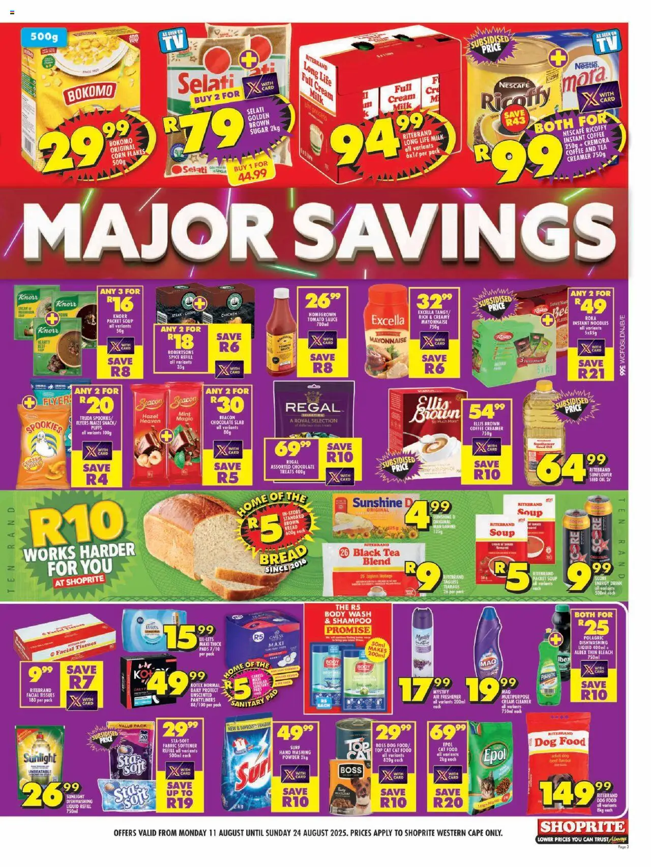 Shoprite Western Cape - Major Deals │ valid from 11.08.2025 | Page: 3 | Products: Oil, Noodles, Flakes, Fabric softener