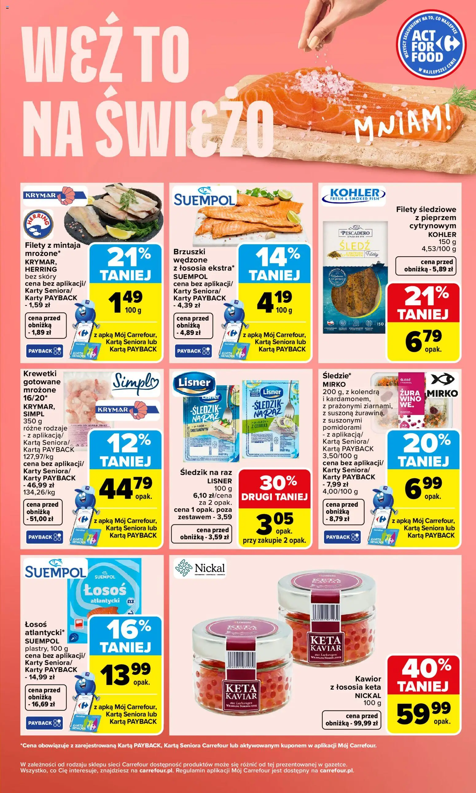 Carrefour gazetka - Weź to na świeżo od 27.04.2026 | Strona: 3 | Produkty: Karta, Śledź, Wino, Kawior