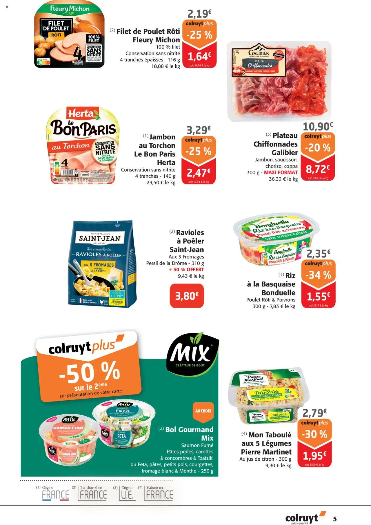  | Page: 5 | Produits: Menthe, Saumon fumé, Fromage, Jus