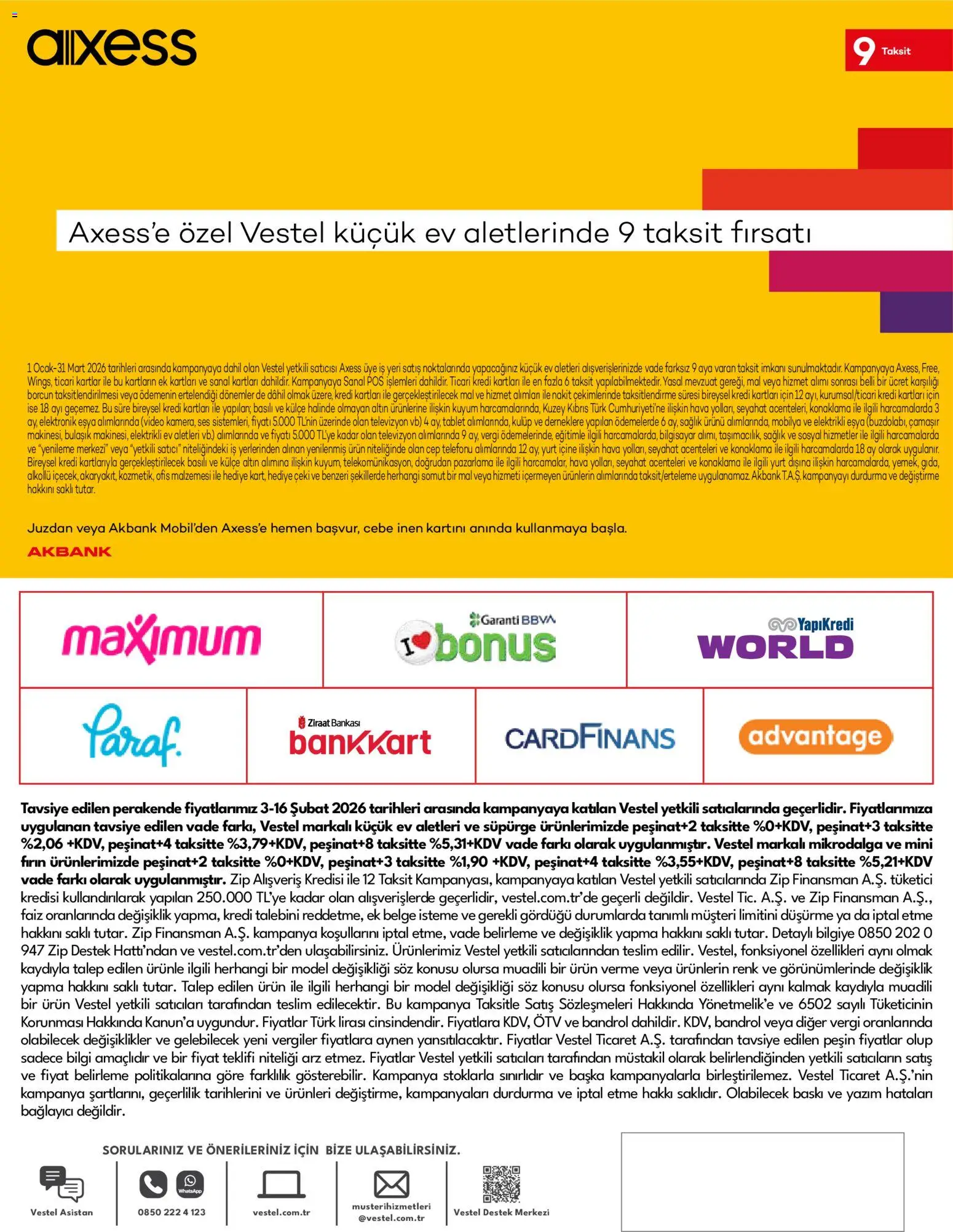 Vestel Küçük Ev Aletleri - 03.02.2026 tarihinden itibaren geçerlidir | Sayfa: 26