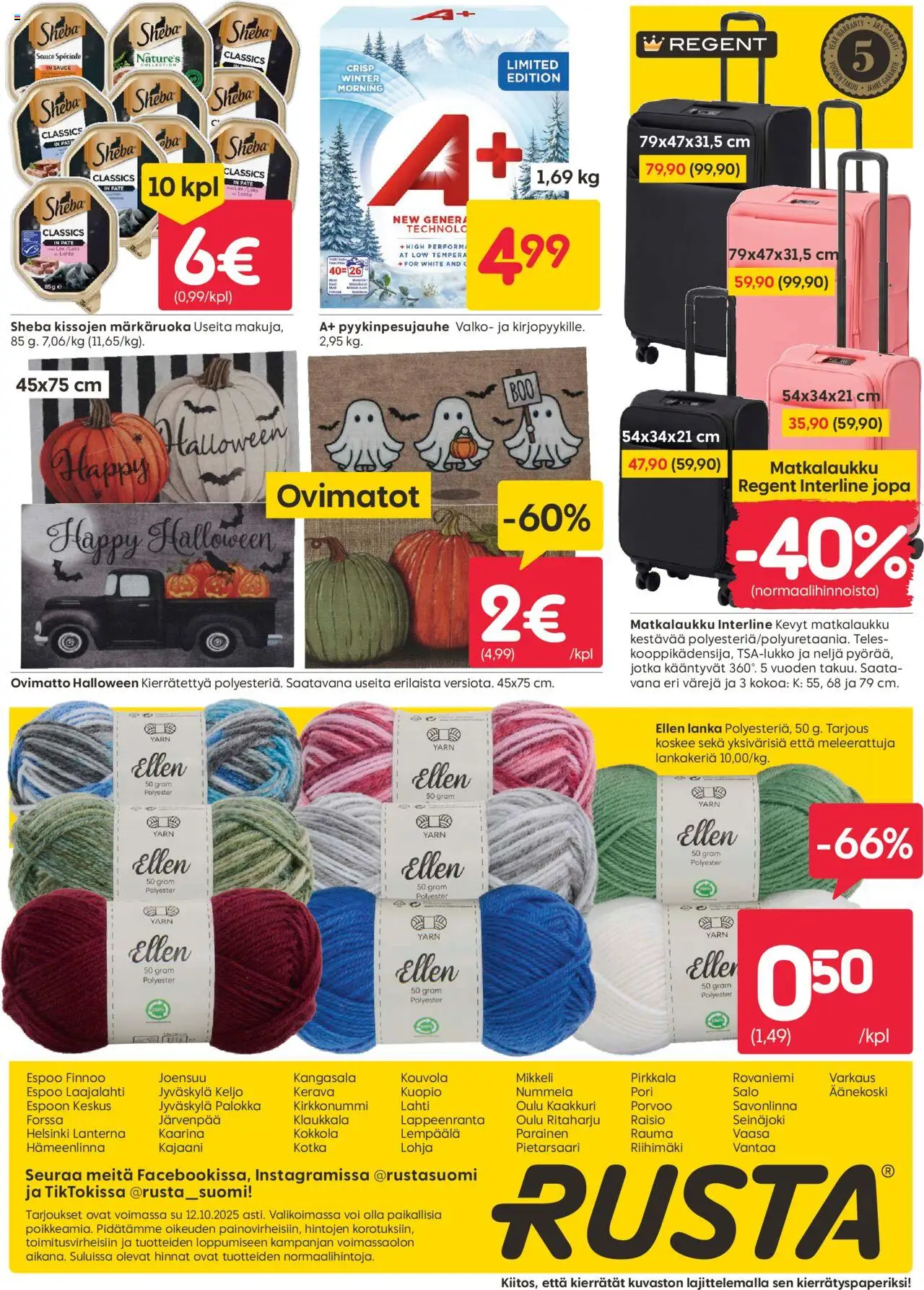 Rusta tarjoukset – voimassa 06.10.2025 alkaen | Sivu: 20 | Tuotteet: Ovimatto, Voi, Matkalaukku