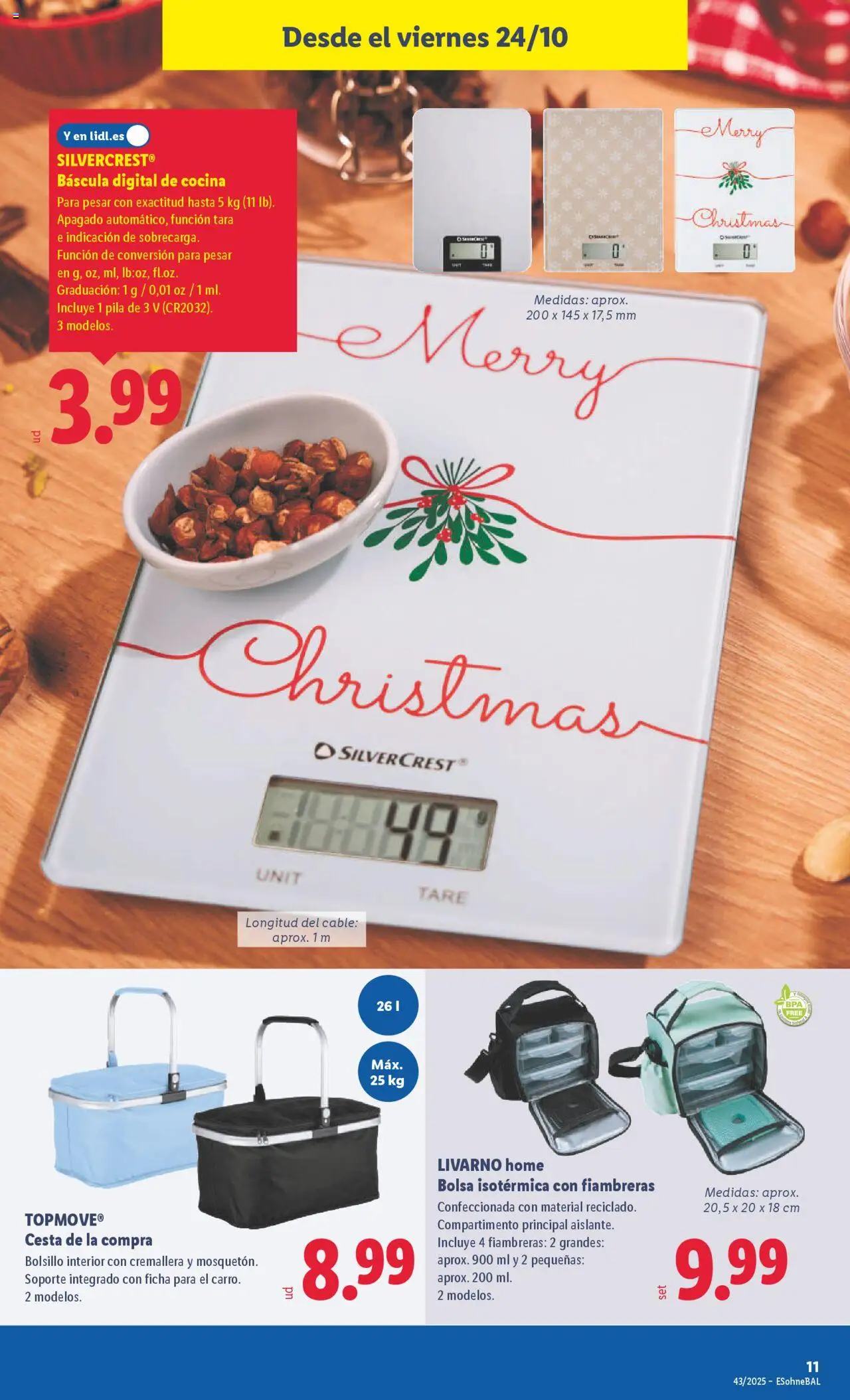 Lidl folleto de bazar │ válido desde el 20.10.2025 | Página: 23 | Productos: Cable, Bolsa, Cocina, Cesta