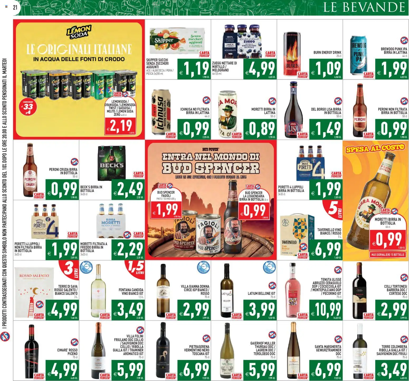 Volantino PIM Supermercati del 19.11.2025 | Pagina: 21 | Prodotti: Birra, Fagioli, Pesca, Bottiglia