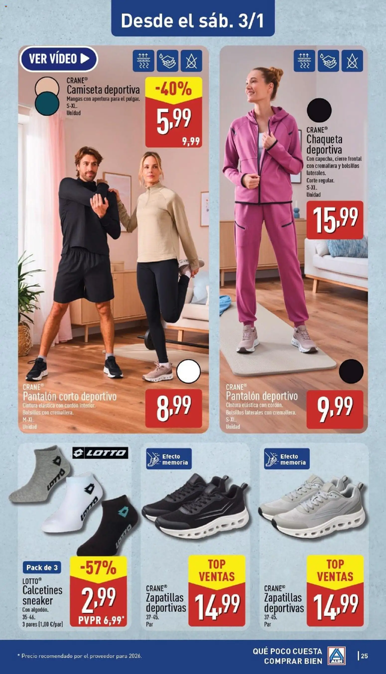 Aldi folleto Canarias │ válido desde el 29.12.2025 | Página: 25 | Productos: Chaqueta, Video, Camiseta deportiva, Pantalón corto