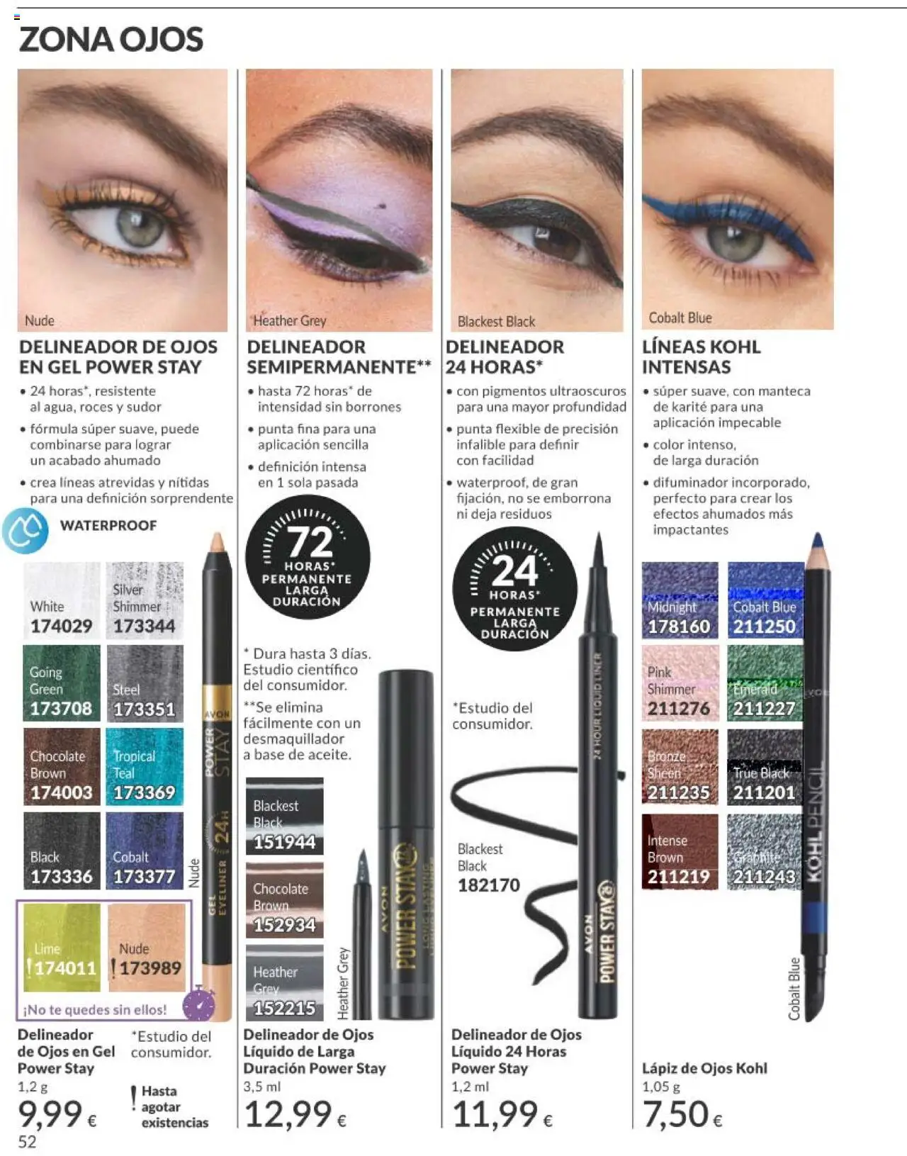 Catálogo AVON campaña 7 │ válido desde el 01.07.2025 | Página: 52 | Productos: Delineador, Desmaquillador, Γάλα σε σκόνη, Té