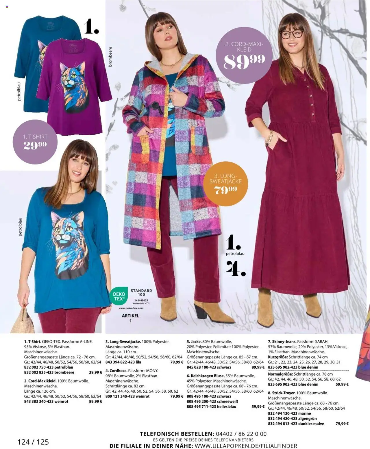 Ulla Popken Prospekt 	 – gültig ab 01.10.2025 | Seite: 124 | Produkte: Sweatjacke, Kleid
