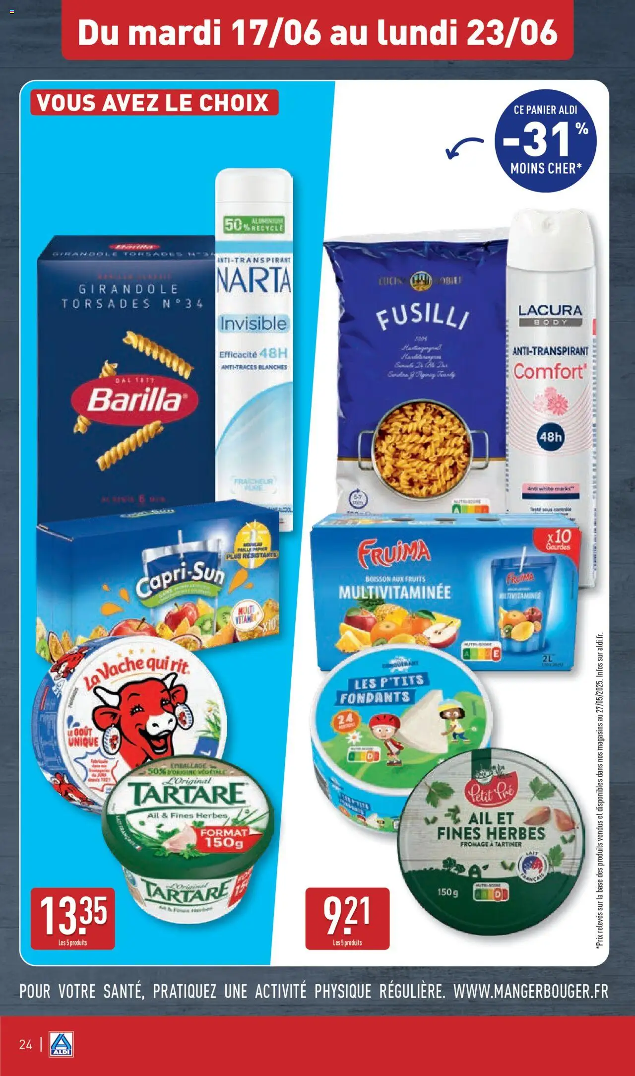  | Page: 27 | Produits: Fusilli, Ail, Anti-transpirant, Fromage