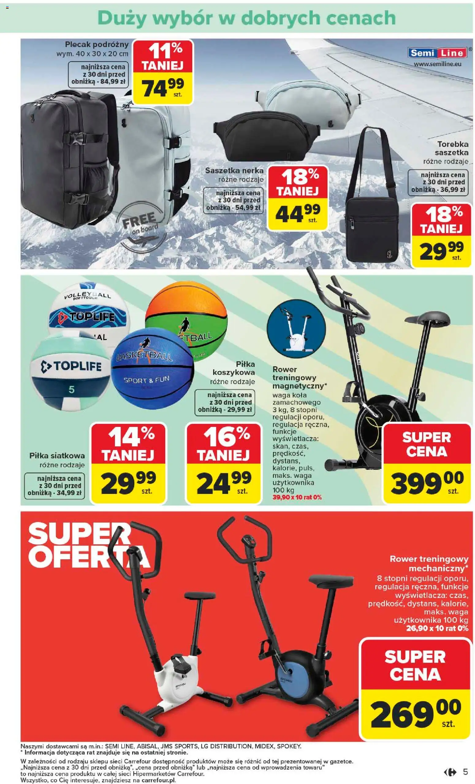 Carrefour Gazetka - Łap super okazje od 19.01.2026 | Strona: 5 | Produkty: Torebka, Plecak, Waga, Rower