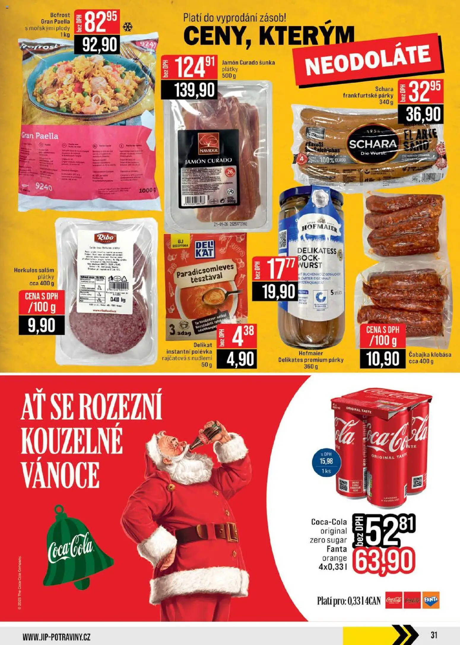 Jip leták - Cash & Carry od 19.11.2025 | Strana: 31 | Produkty: Salám, Párky, Coca cola, Paella
