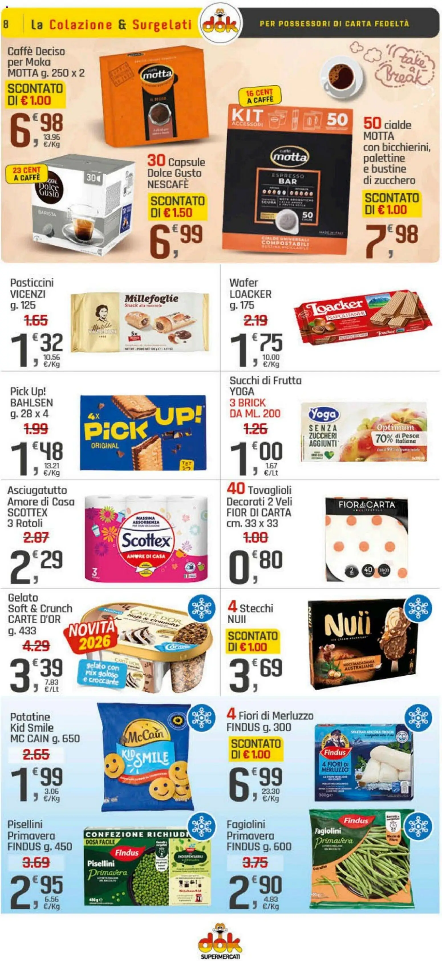 Volantino DOK del 20.04.2026 | Pagina: 8 | Prodotti: Patatine, Gelato, Frutta, Fagiolini