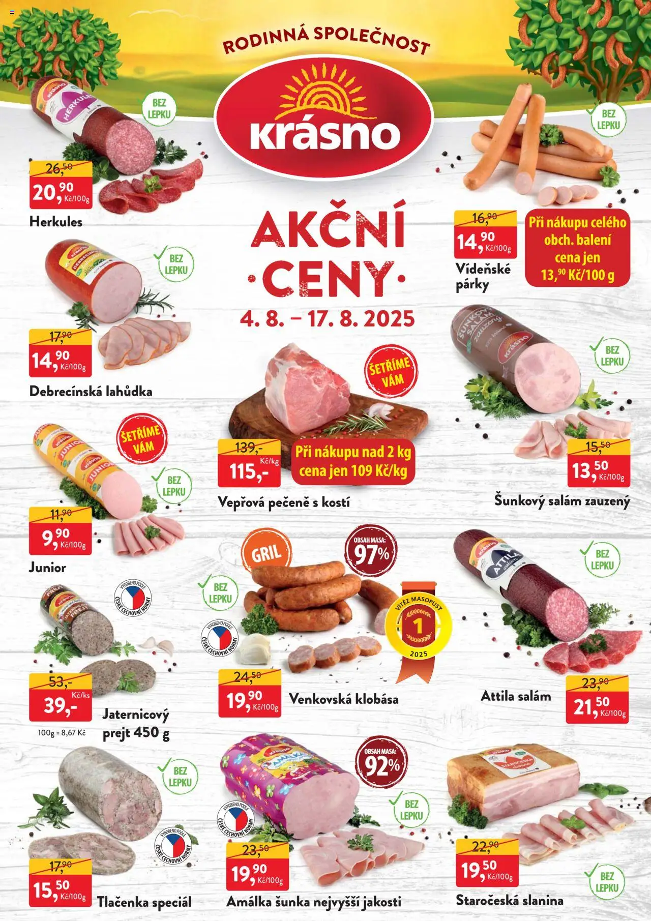 MP Krásno leták od 04.08.2025 | Strana: 1 | Produkty: Hanácká kyselka, Vejce, Česnek, Tlačenka
