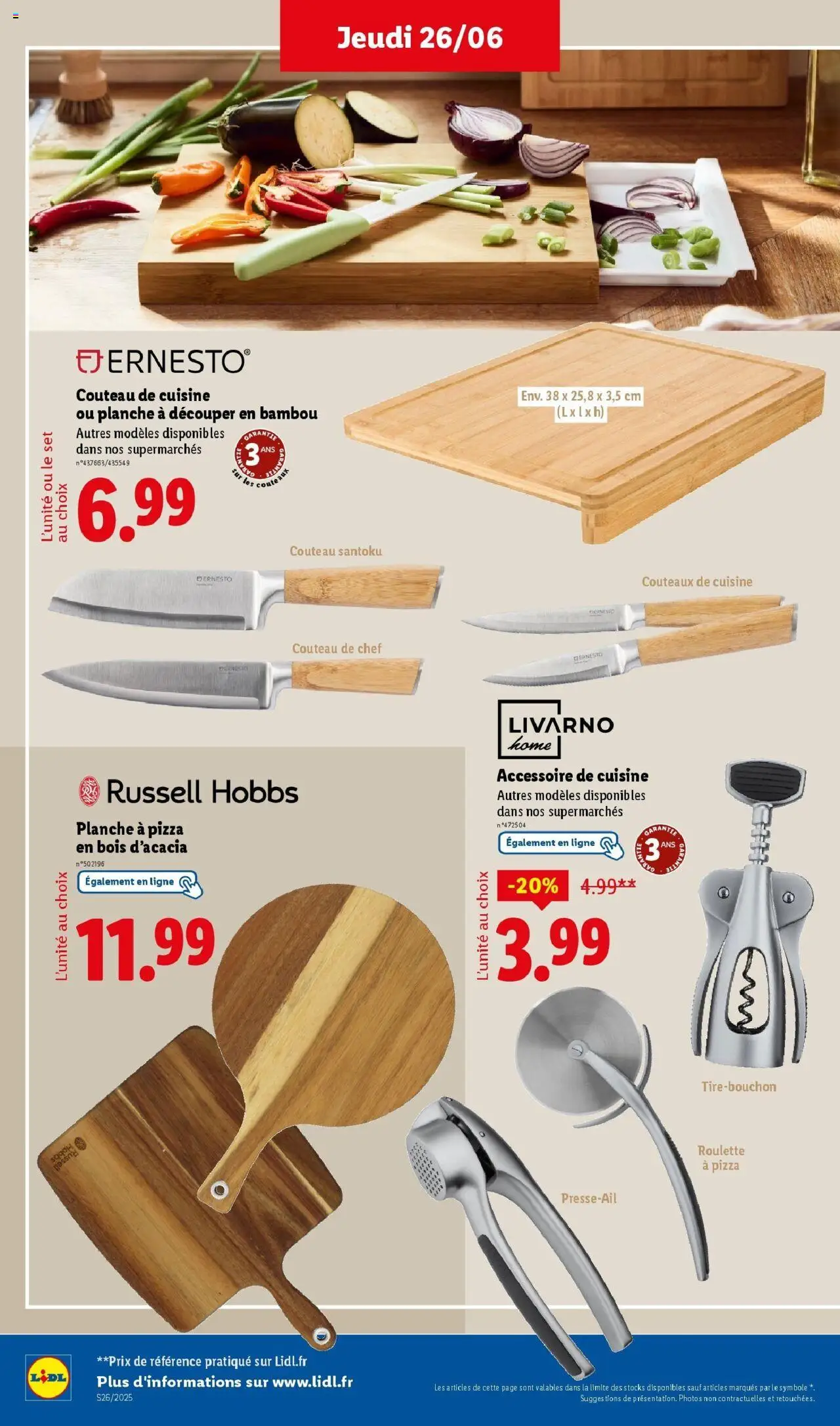  | Page: 52 | Produits: Couteau, Tire-bouchon, Planche à découper, Pizza