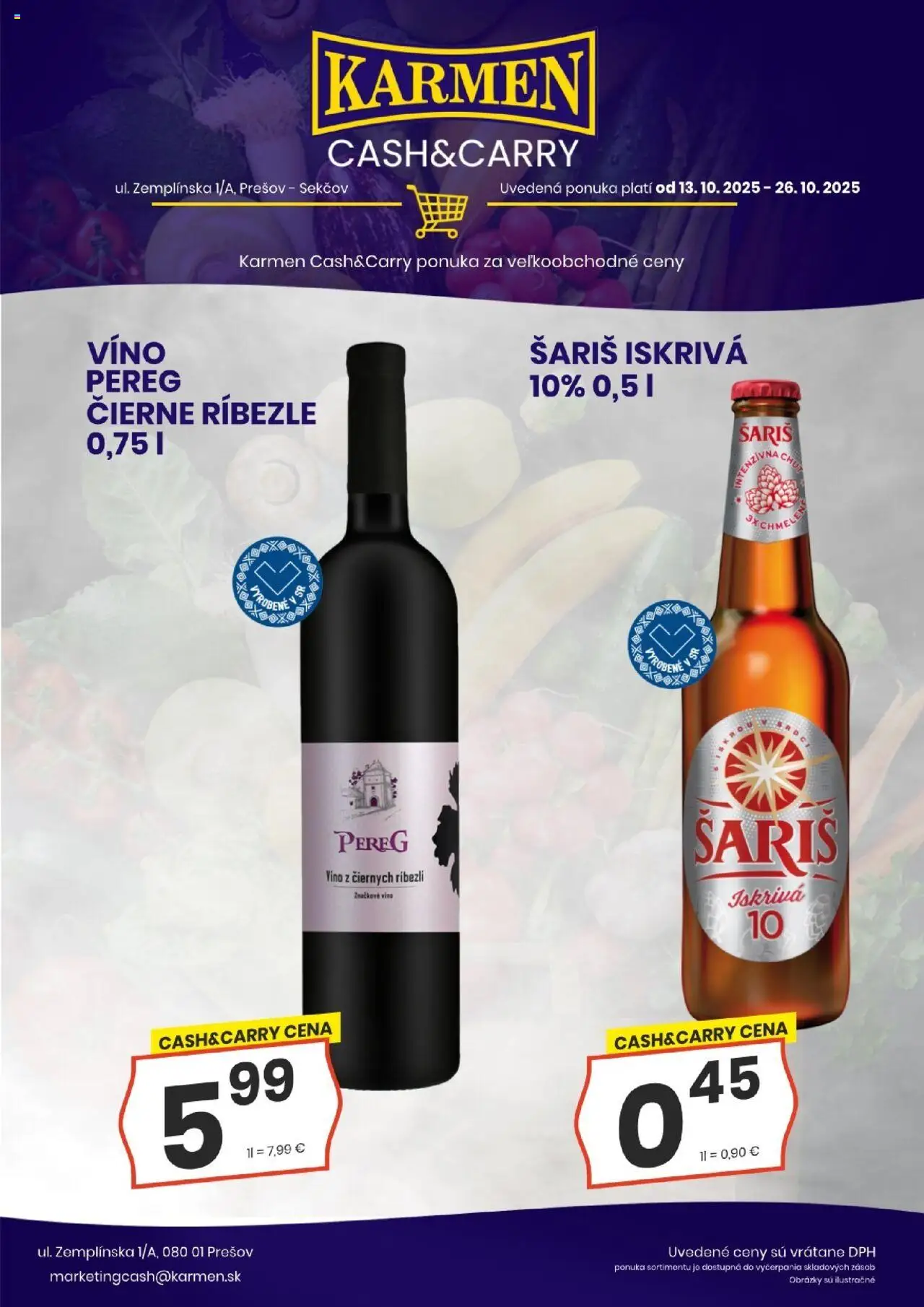 Nové KARMEN CBA akcie – leták je platný od 13.10.2025 | Strana: 6 | Produkty: Ríbezle, Víno, Šariš