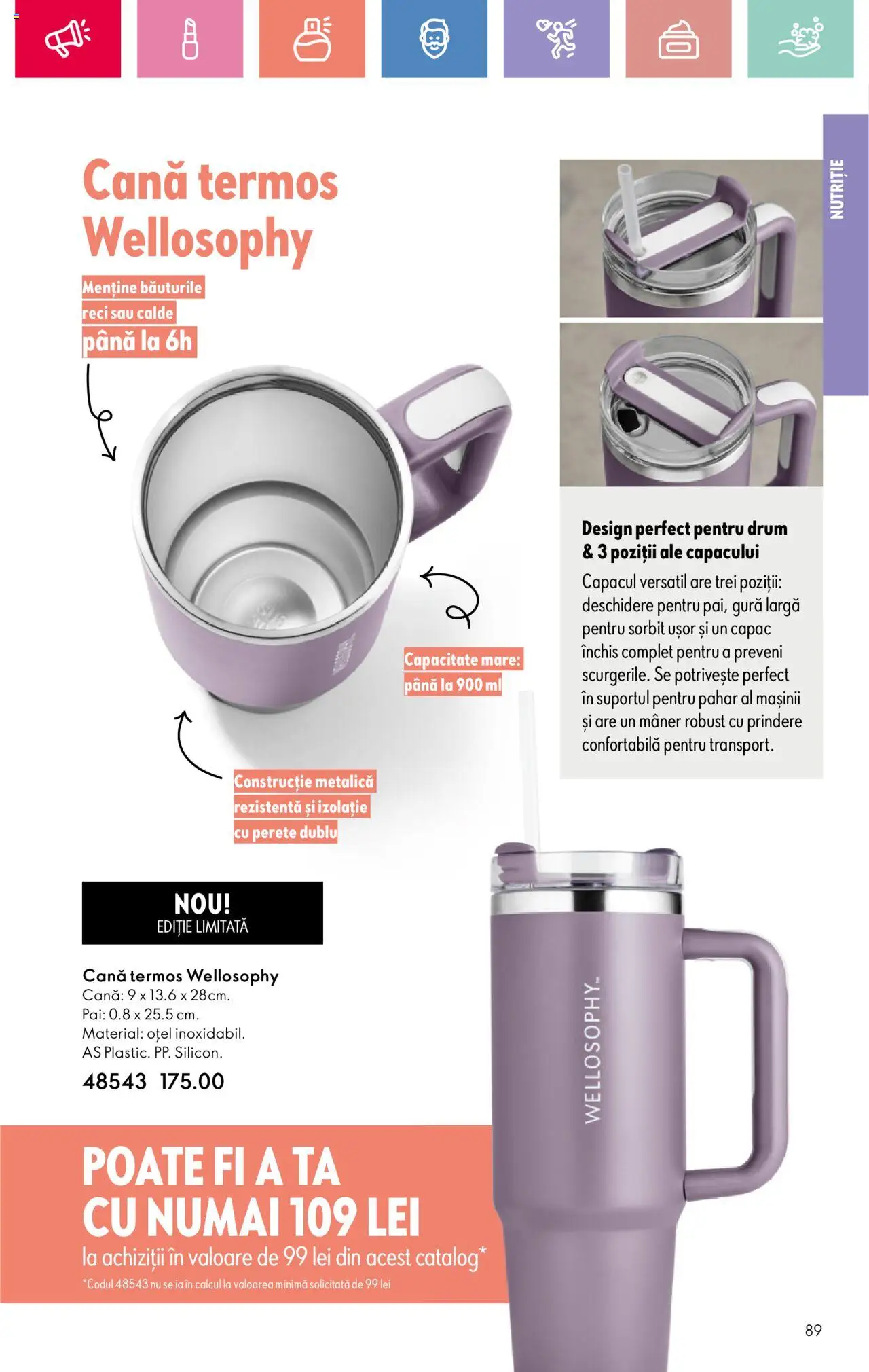 Oriflame catalog 10 2025 – valabil de la 06.07.2025 | Pagină: 89 | Produse: Mâner, Termos