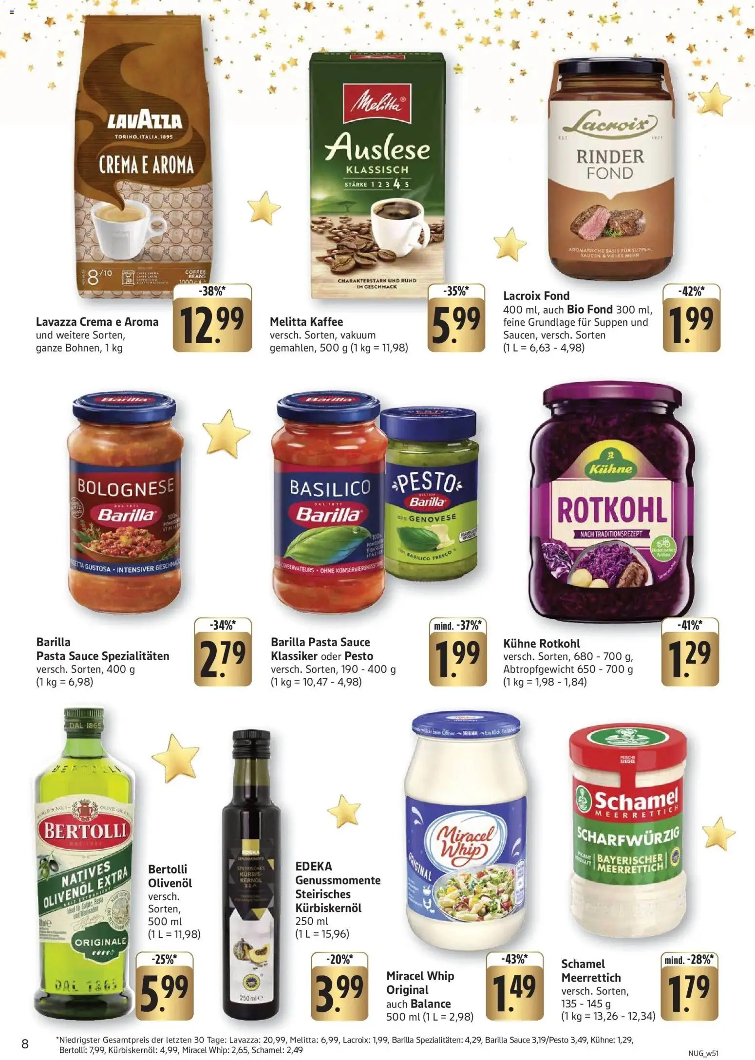 Edeka prospekt Stuttgart-Asemwald	 – gültig ab 14.12.2025 | Seite: 8 | Produkte: Kaffee, Dressing, Bertolli olivenol, Kürbis