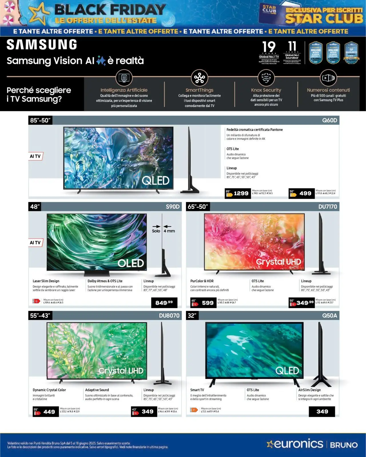 Volantino Euronics del 05.06.2025 | Pagina: 40 | Prodotti: Tv samsung, Soundbar, Audio, Samsung