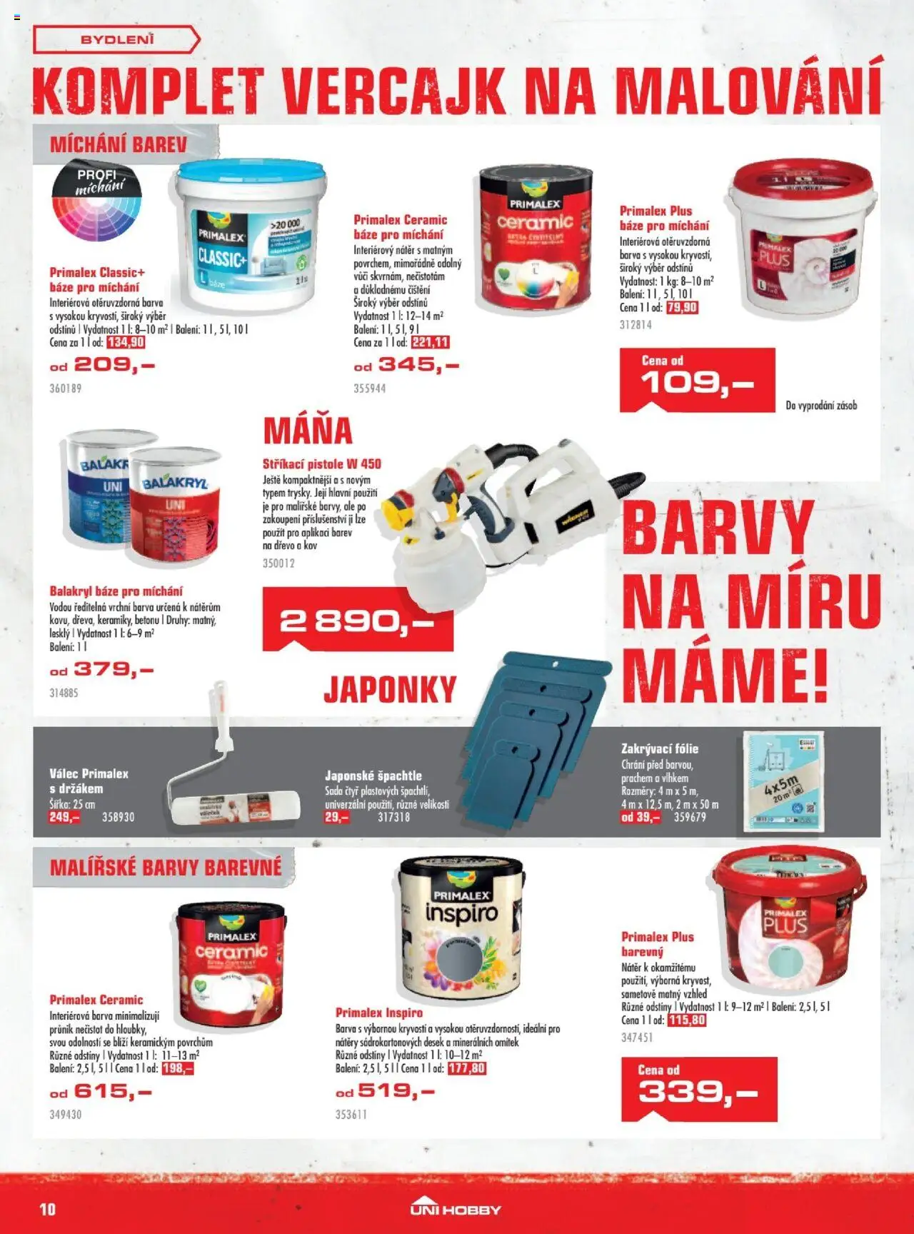 Uni Hobby leták od 28.08.2025 | Strana: 10 | Produkty: Špachtle, Fólie, Mana, Barvy
