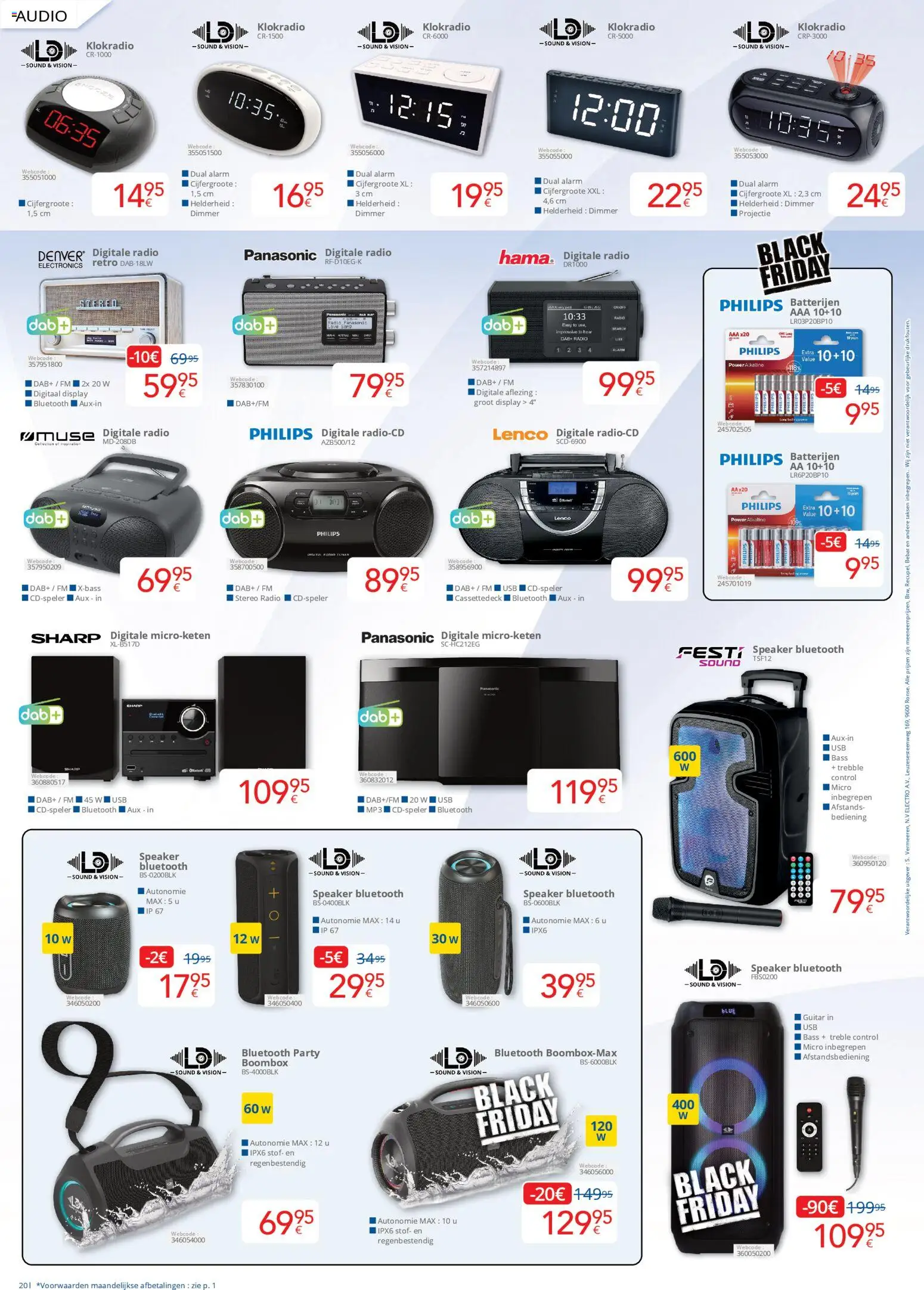 {H1} | Pagina: 20 | Producten: Mp3, Usb, Batterijen, Bluetooth