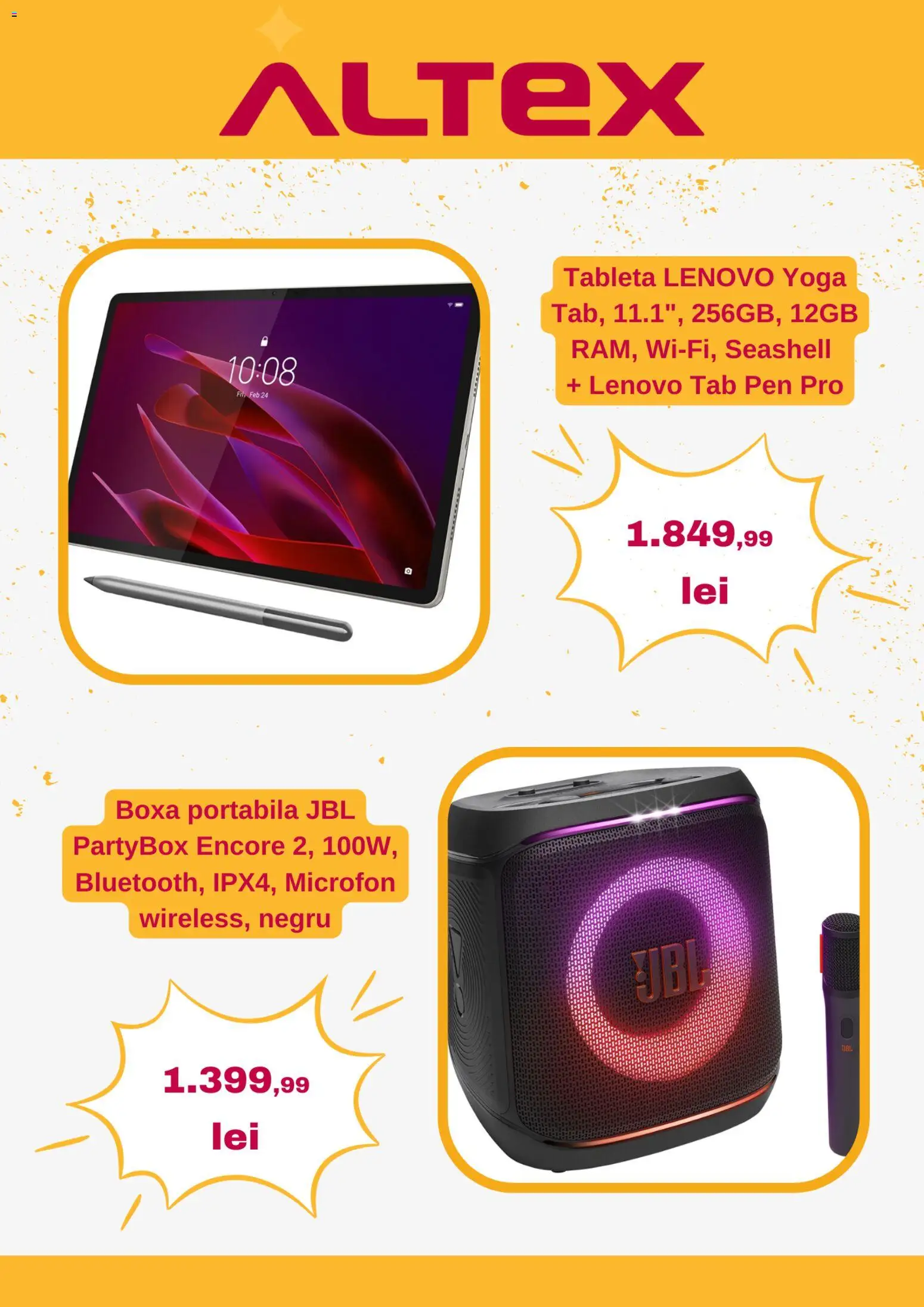 Noul catalog Altex – valabil de la 05.03.2026 | Pagină: 2 | Produse: Tabletă, Microfon, Boxă portabilă