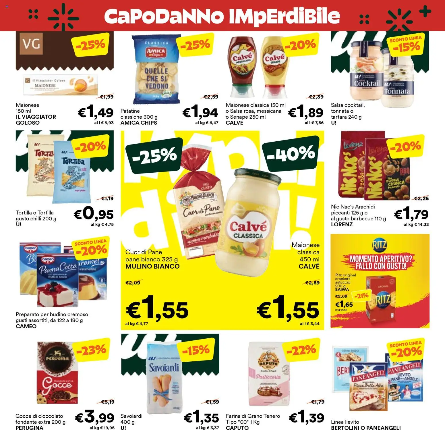 Volantino Unes del 31.12.2025 | Pagina: 12 | Prodotti: Cioccolato, Maionese, Farina, Astuccio