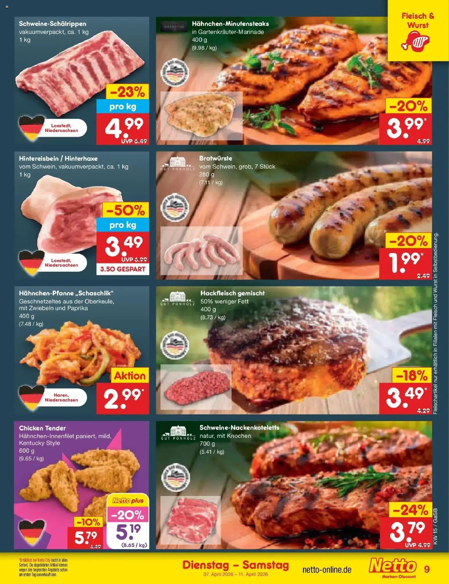 Netto Marken-Discount Prospekt Bremen-Lesum	 – gültig ab 07.04.2026 | Seite: 11 | Produkte: Zwiebeln, Paprika, Wurst, Fleisch