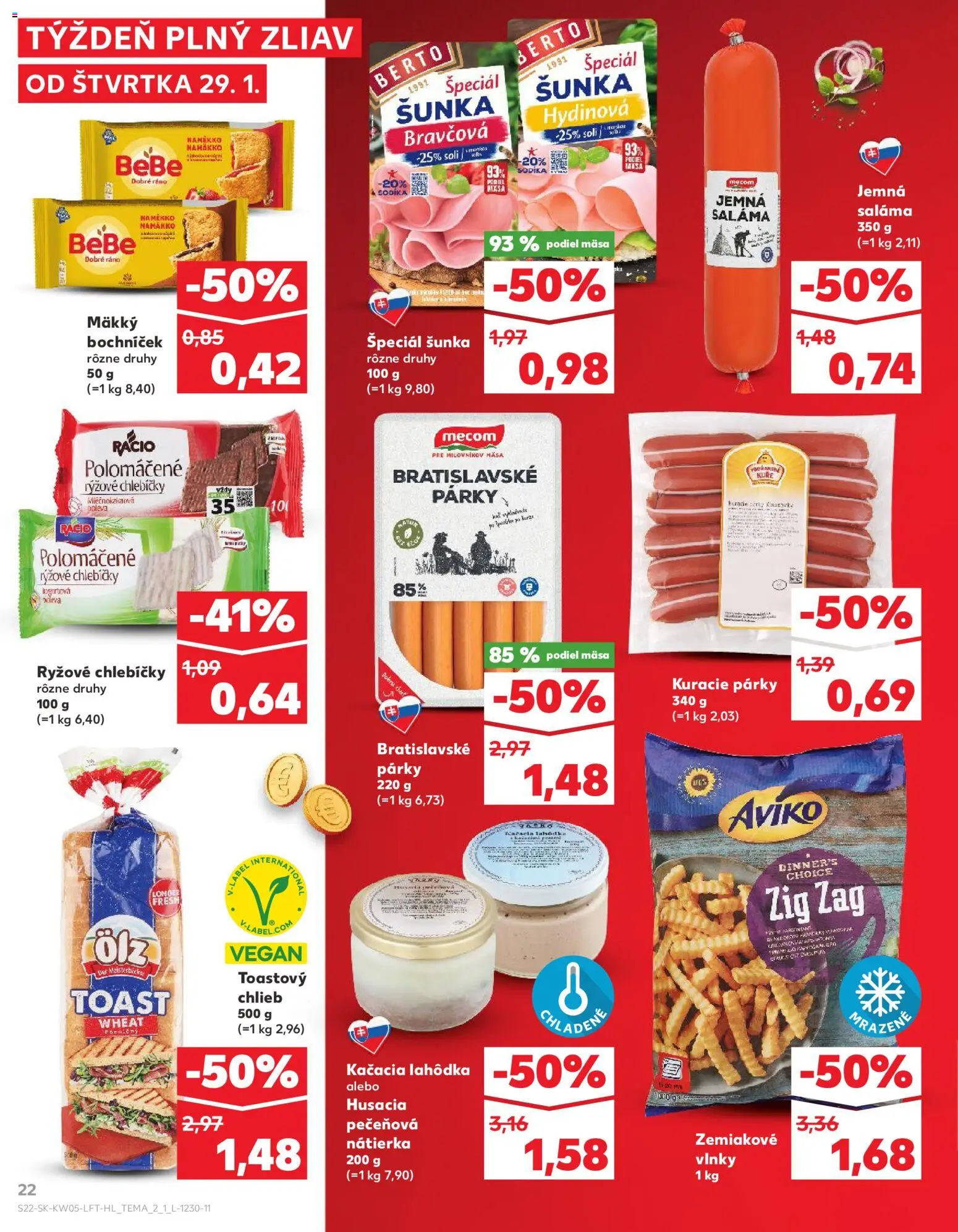 Kaufland SK akciós ujság - amely érvényes a következő dátumtól: 29.01.2026 | Oldal: 22 | Termékek: Vegán