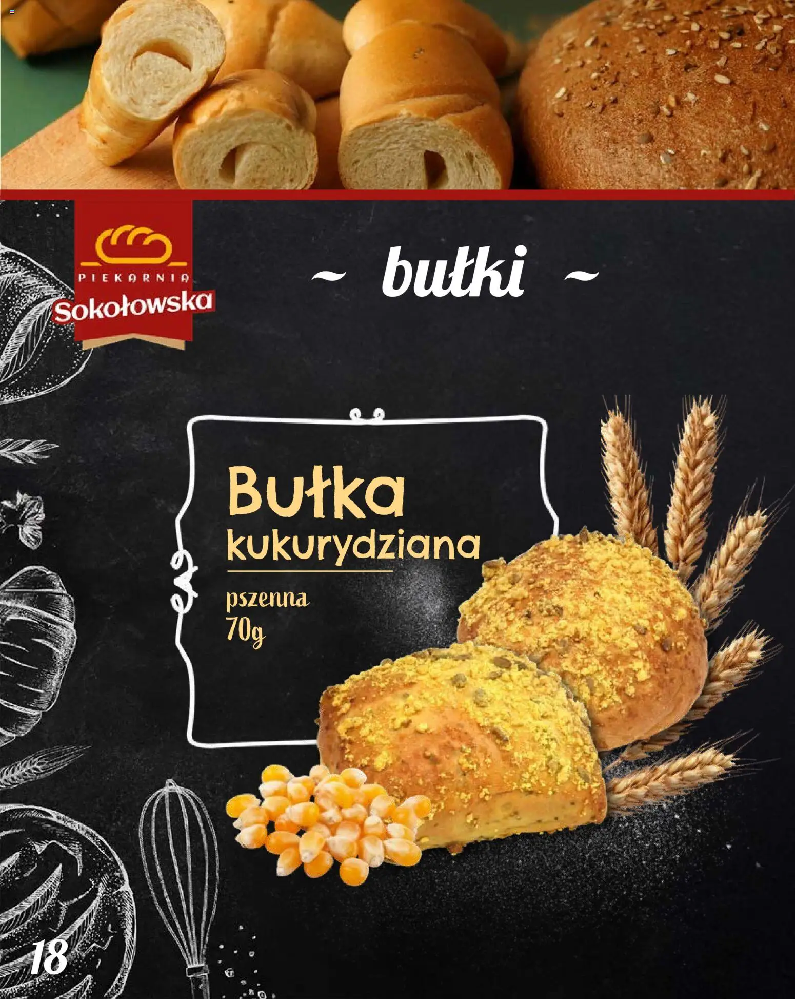 Topaz Gazetka - Piekarnia Sokołowska od 01.02.2026 | Strona: 18 | Produkty: Piekarnia, Bułka