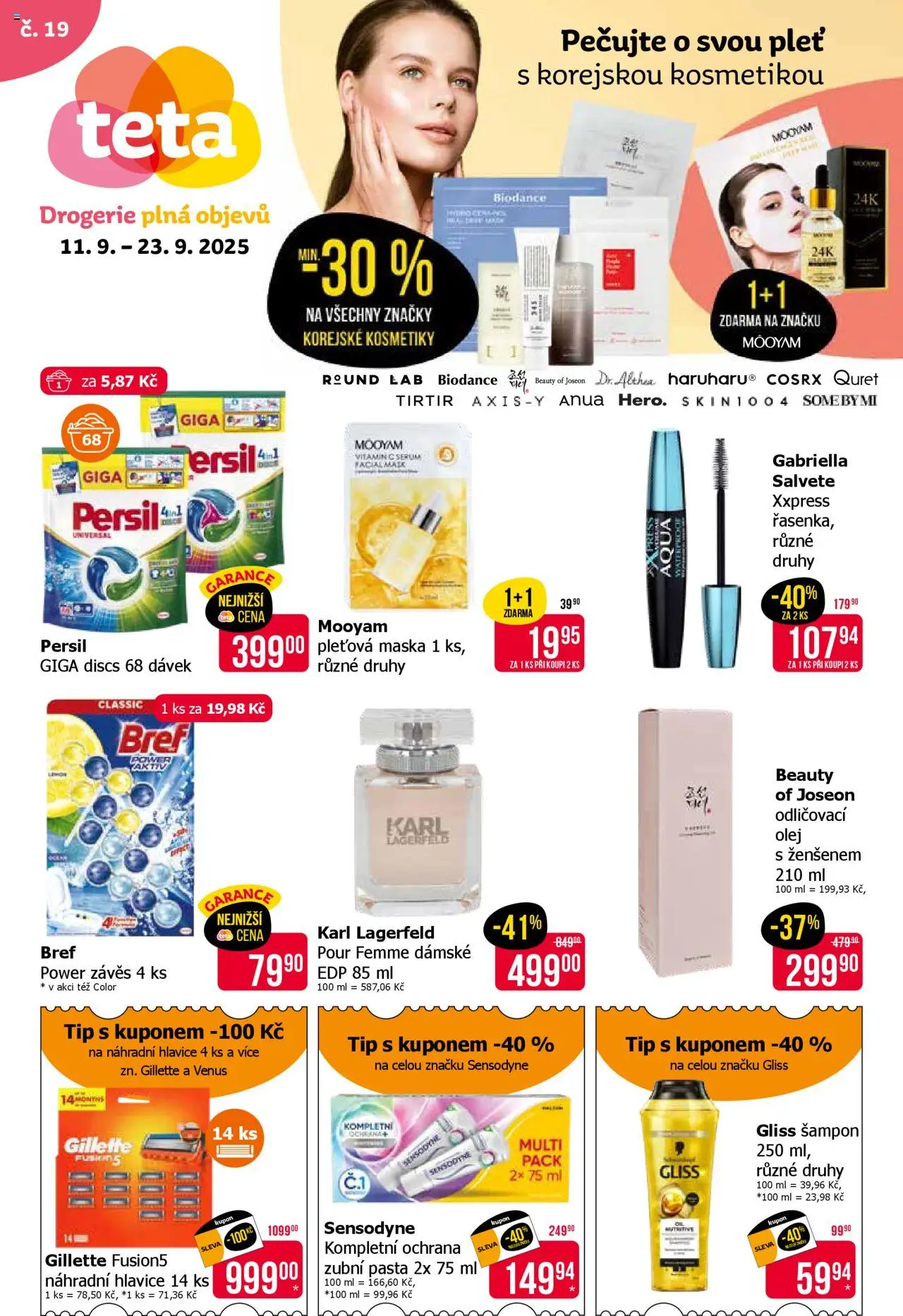 TETA Drogerie leták od 11.09.2025 | Strana: 1 | Produkty: Olej, Sérum, Gillette Fusion5, Persil