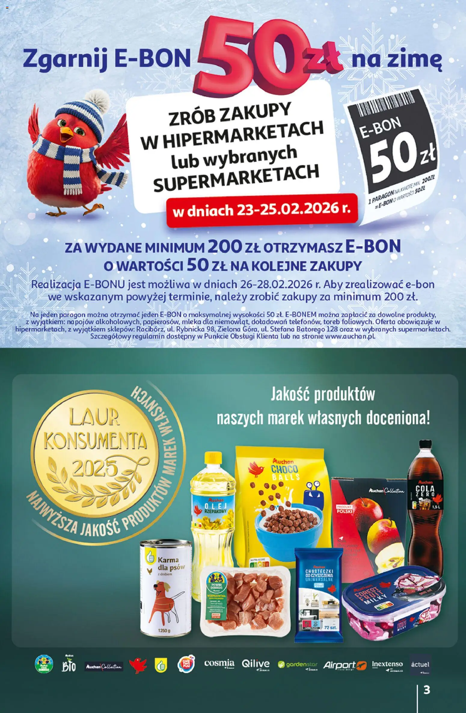 Auchan Gazetka - 30 Lat Hipermarket od 19.02.2026 | Strona: 3 | Produkty: Mleka, Karma dla psów