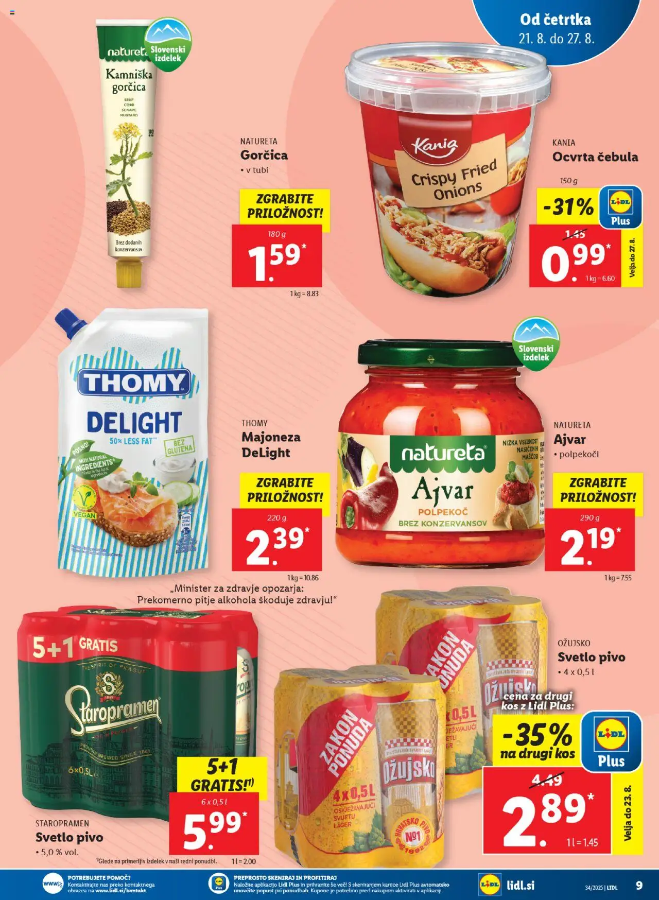 Lidl katalog │ velja od 21.08.2025 | Stran: 13 | Izdelki: Ajvar, Gorčica, Cebula, Majoneza