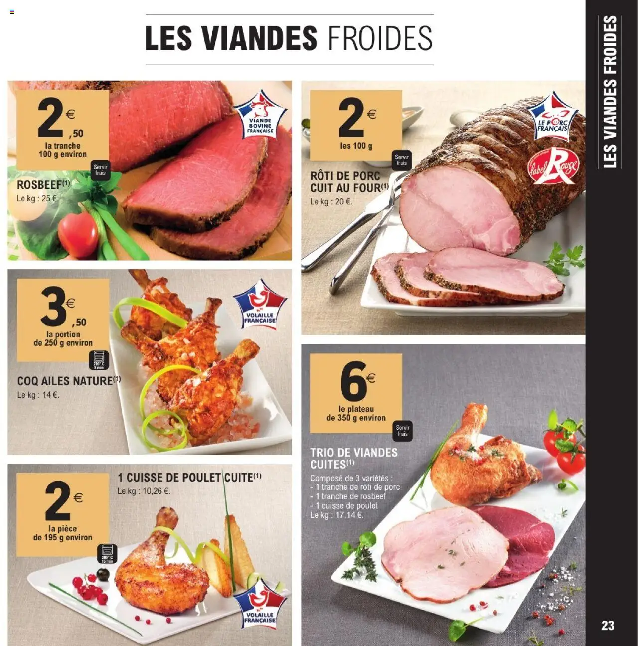  | Page: 23 | Produits: Plateau, Volaille, Porc, Viande bovine