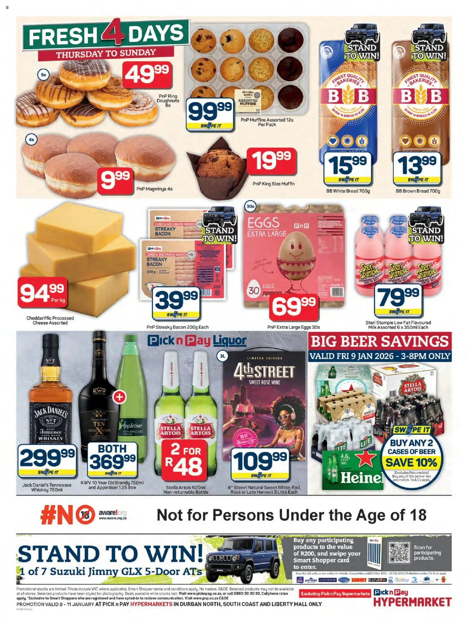 New Pick n Pay catalogue – valid from 08.01.2026 | Page: 2 | Products: Brandy, Milk, Beer, Whiskey