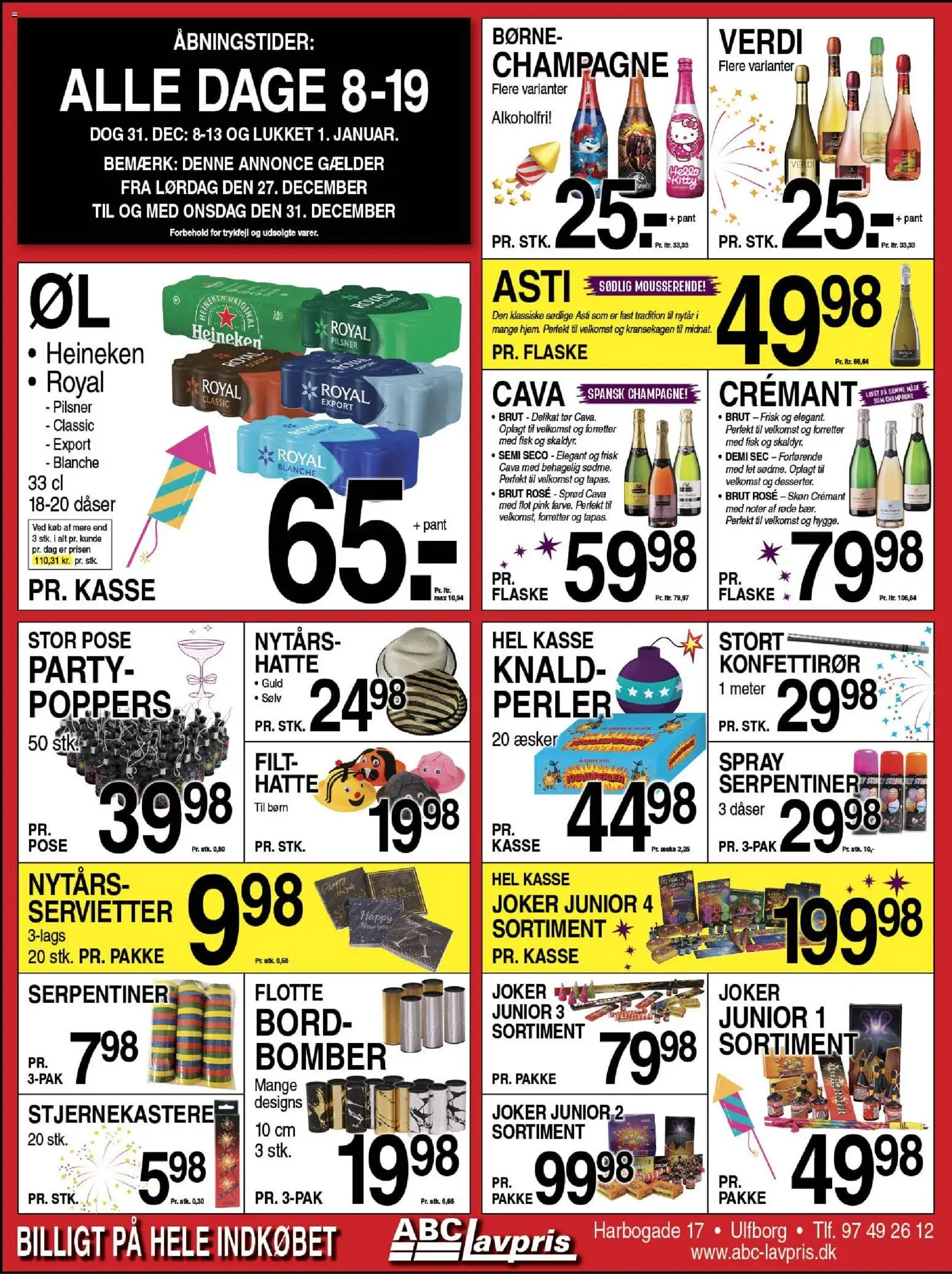 Abc Lavpris tilbudsavis – gyldig fra 24.12.2025 | Side: 1 | Produkter: Fisk, Bord, Søm