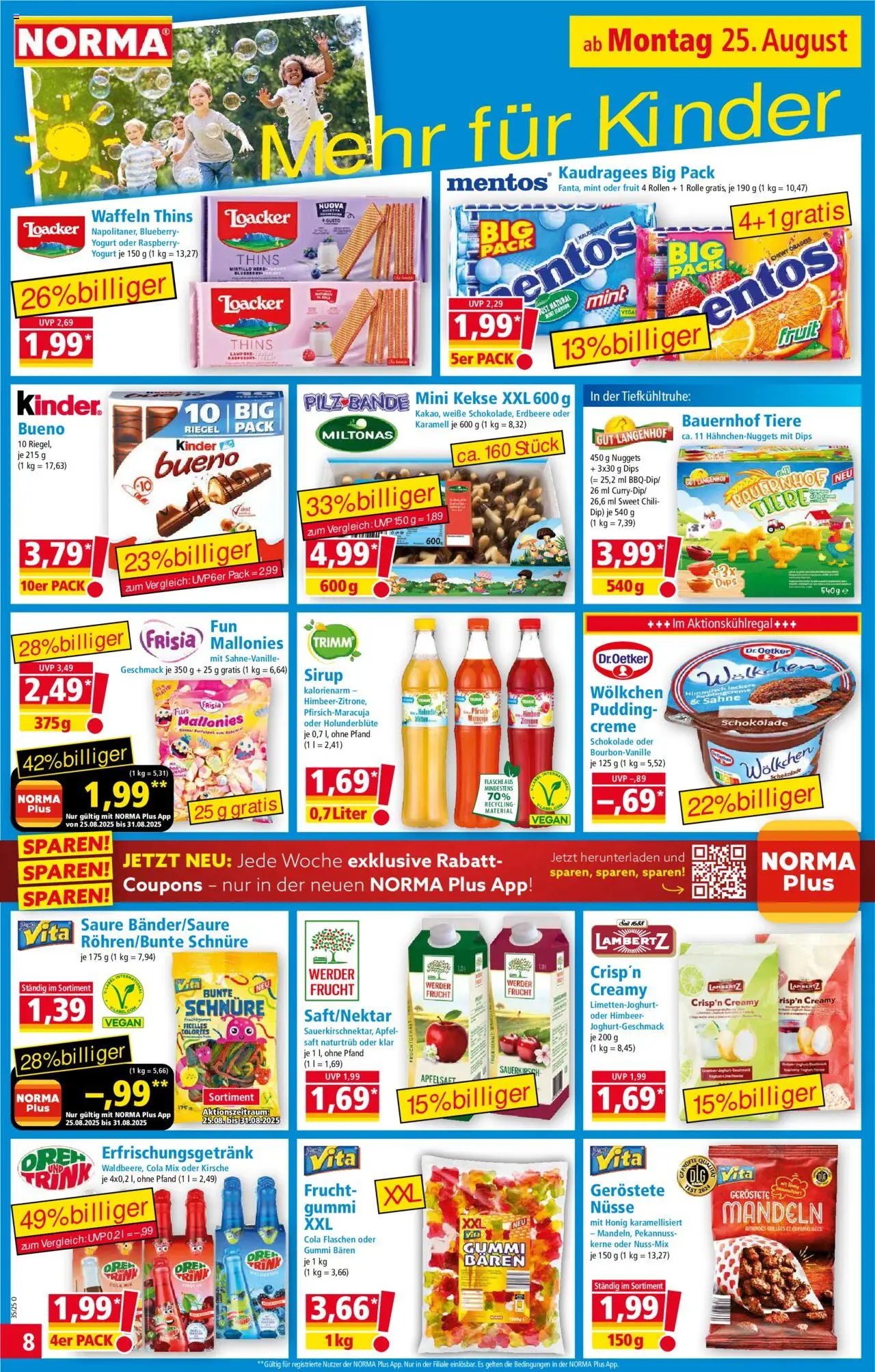 Norma Prospekt 	 - gültig ab dem 25.08.2025 | Seite: 8 | Produkte: Waffeln, Chili, Saft, Zitronen