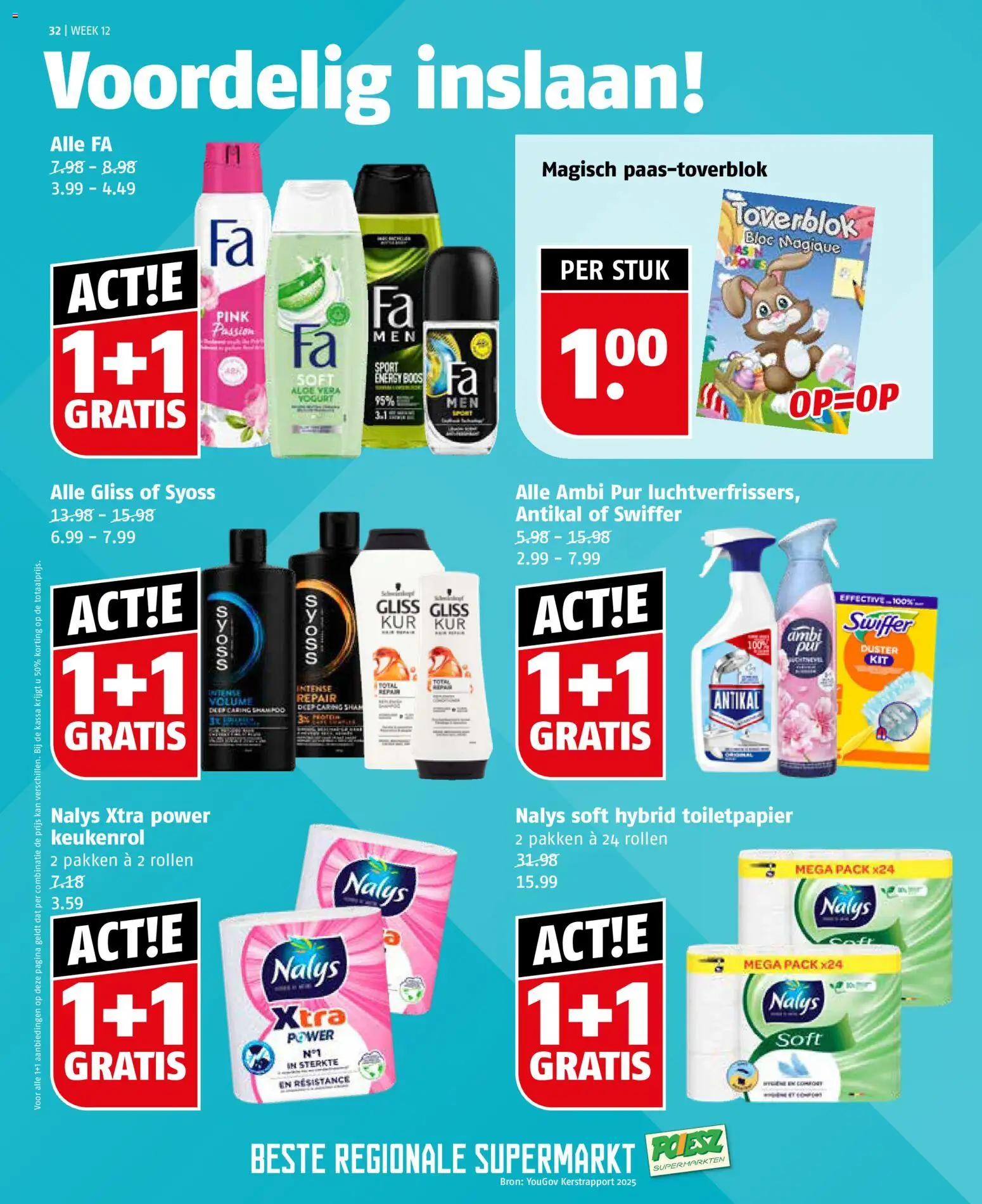 {H1} | Pagina: 32 | Producten: Kan, Toiletpapier, Shampoo