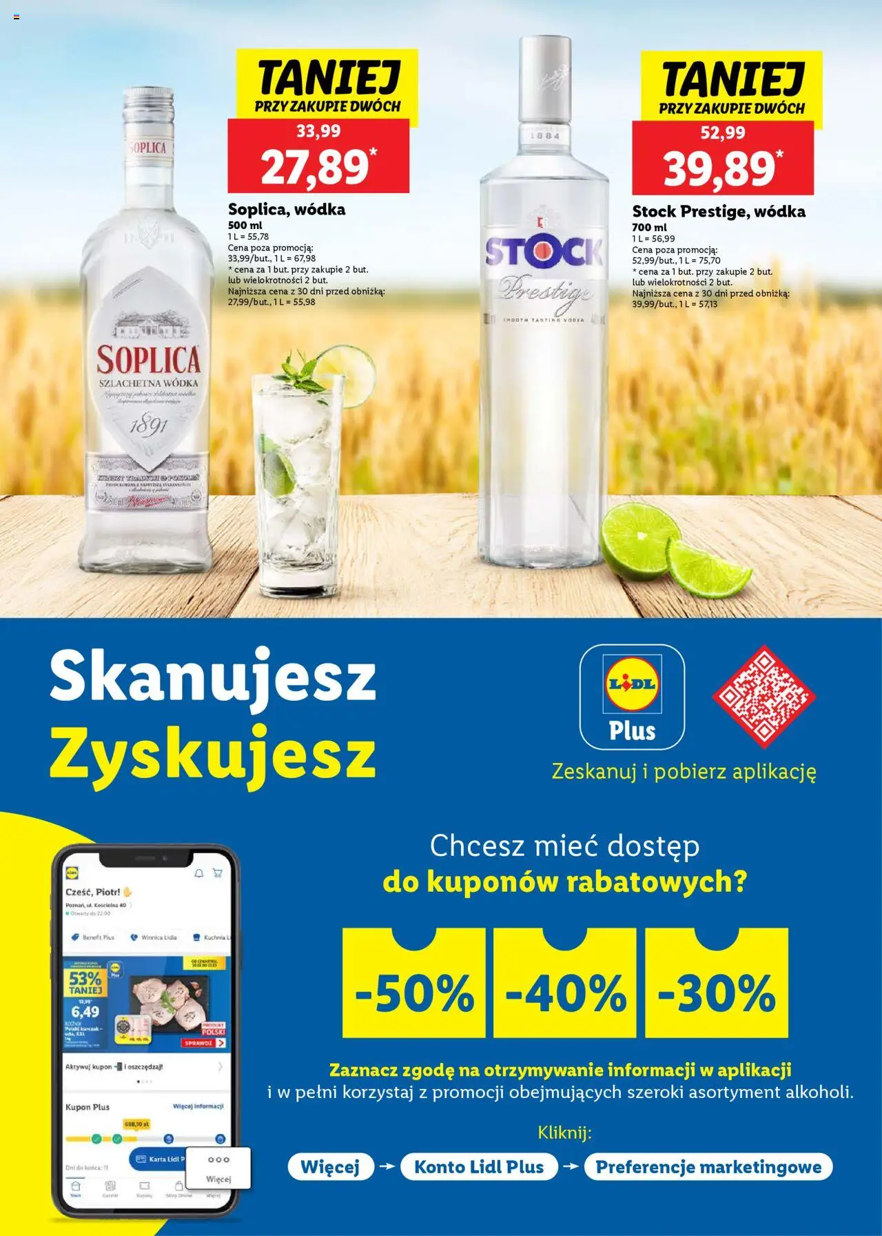 Lidl Katalog alkoholi mocnych od 25.08.2025 | Strona: 2 | Produkty: Karta, Kurczak, Wódka Stock, Wódka