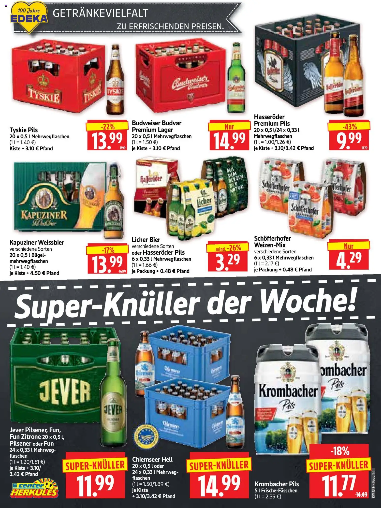 HERKULES Prospekt 	 – gültig ab 23.03.2026 | Seite: 14 | Produkte: Bier, Pils, Zitrone, Krombacher