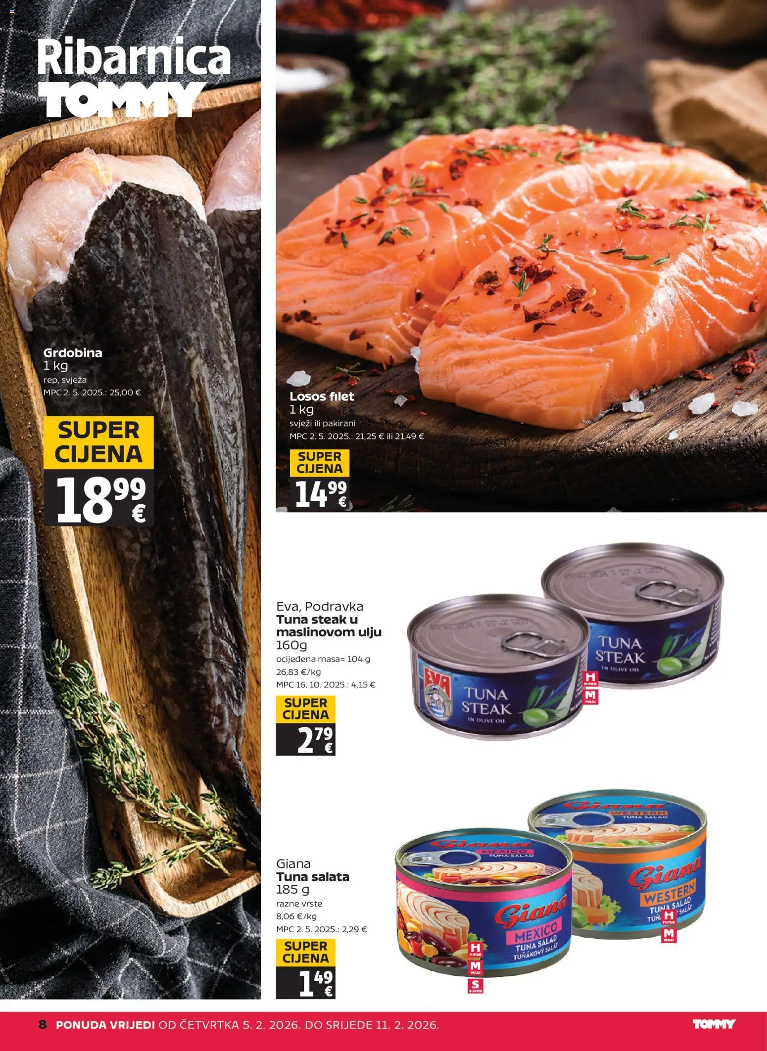 Tommy katalog | vrijedi od 05.02.2026 | Stranica: 8 | Proizvodi: Podravka, Salata, Losos, Tuna