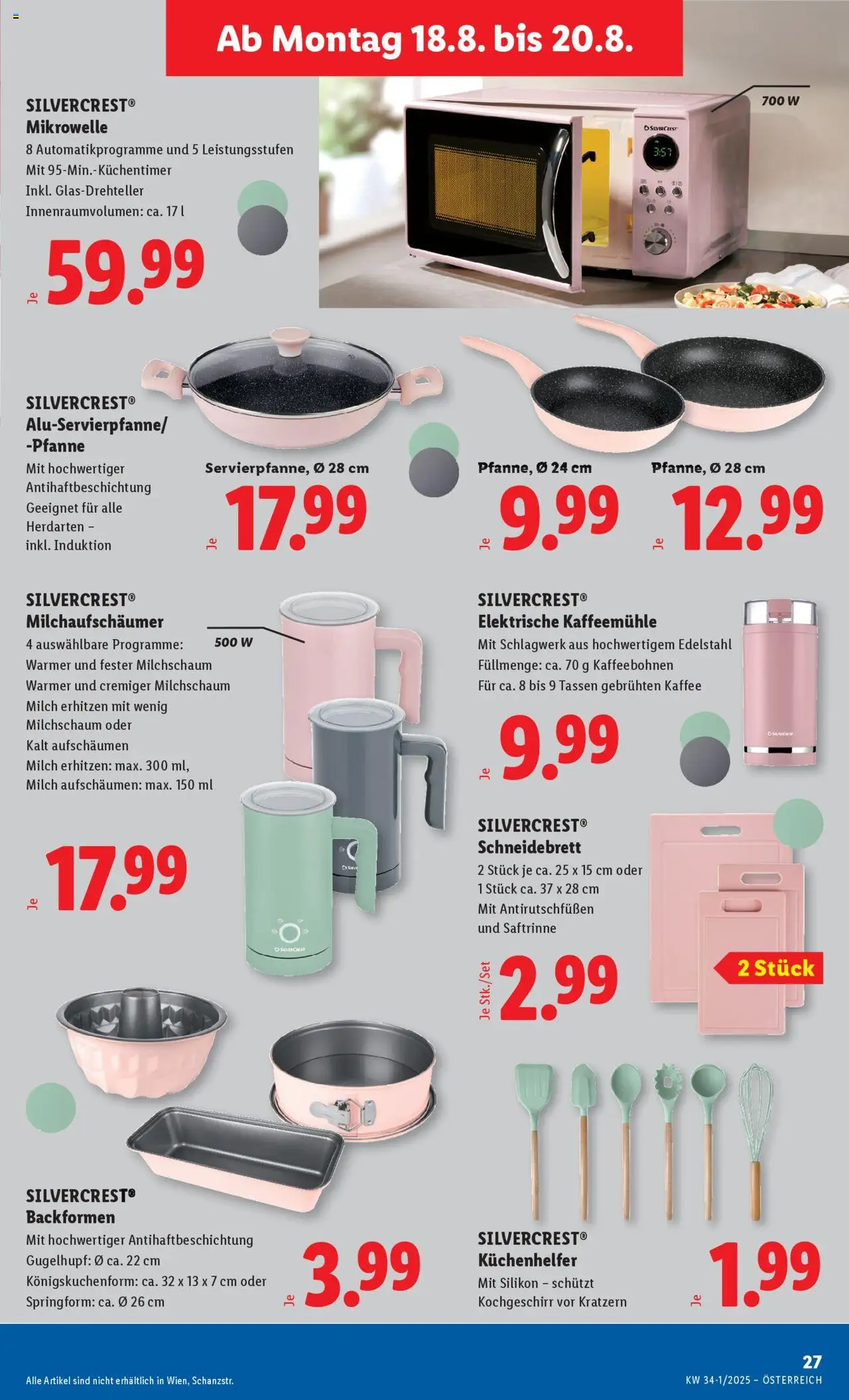 Lidl Flugblatt gültig ab 14.08.2025 | Seite: 31 | Produkte: Mikrowelle, Milch, Kaffee