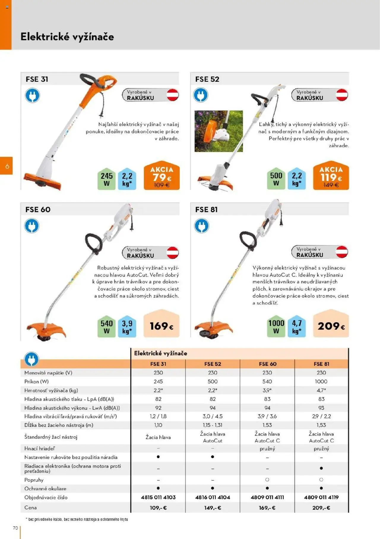 Nové STIHL akcie – leták je platný od 01.04.2025 | Strana: 70 | Produkty: Vyžínače, Okuliare