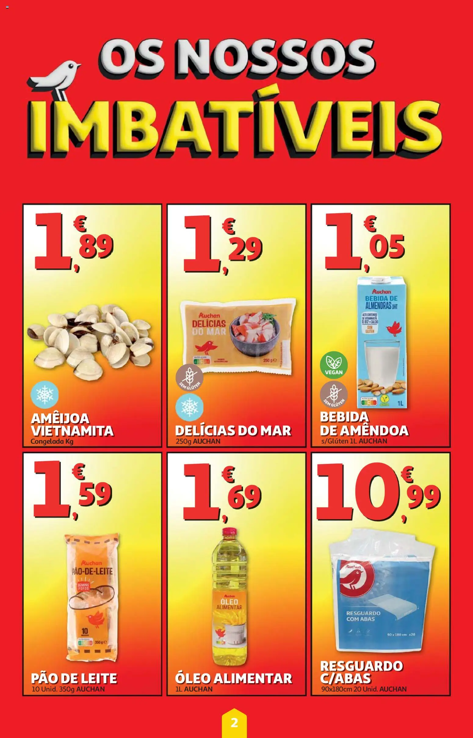 Auchan - Super Poupança │ válido de 13.11.2025 | Página: 2 | Produtos: Leite, Óleo, Pão, Bebida