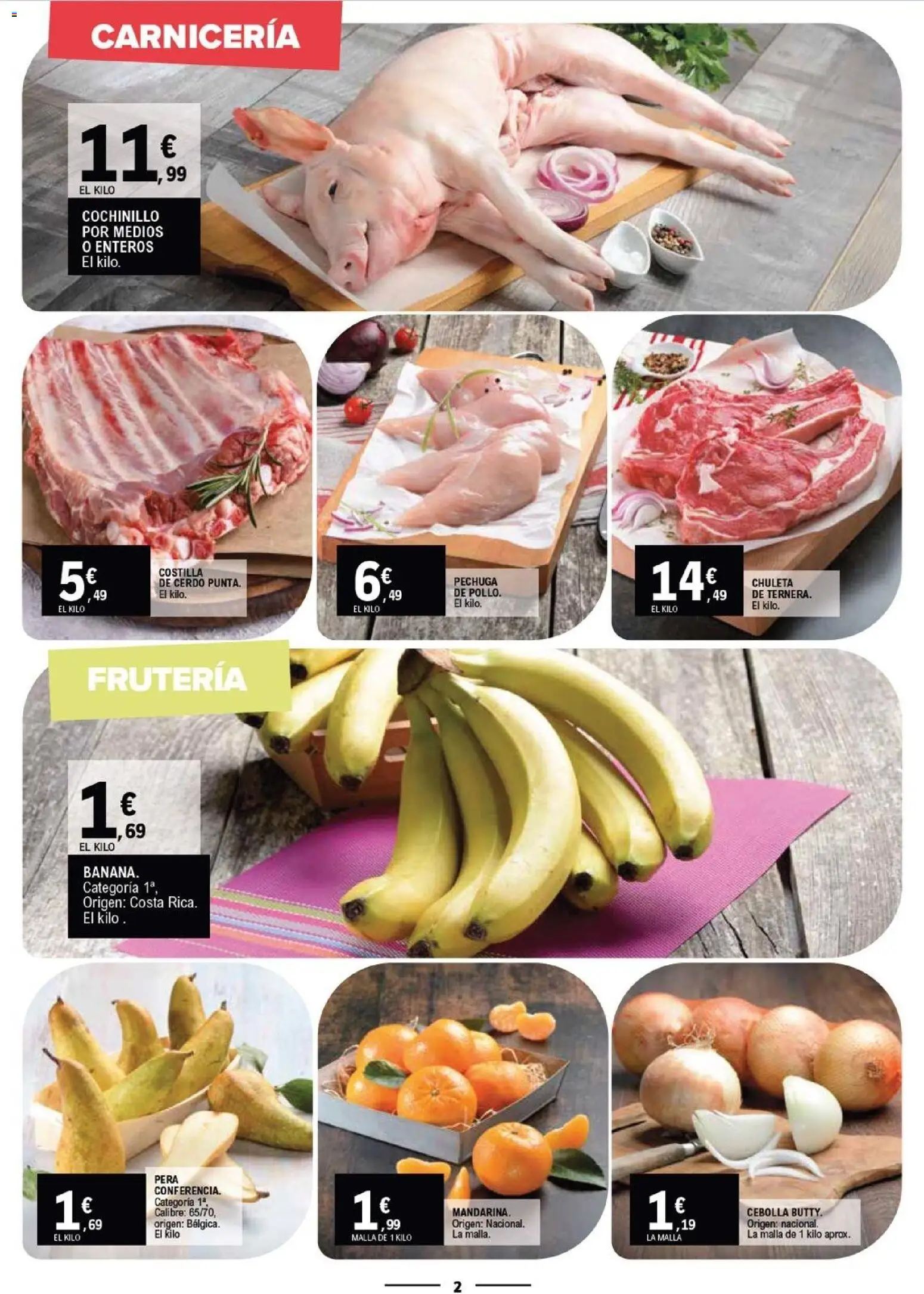 E.Leclerc - Más Barato │ válido desde el 18.03.2026 | Página: 2 | Productos: Cerdo, Παγωμένο τσάι, Costilla de cerdo