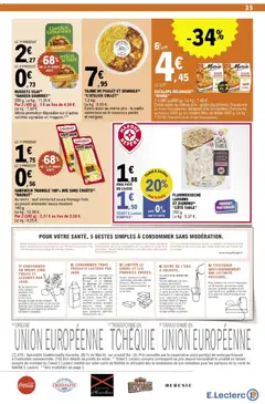 E.Leclerc - Prévisualisation de TAJINE DE POULET ET SEMOULE(2) "L'ATELIER COLLET", 1,2 kg. Tajine de poulet et semoule. Existe aussi au même prix: la paëlla valenciana ou le couscous poulet et merguez. valide à partir de 02.12.2025 | Page: 35