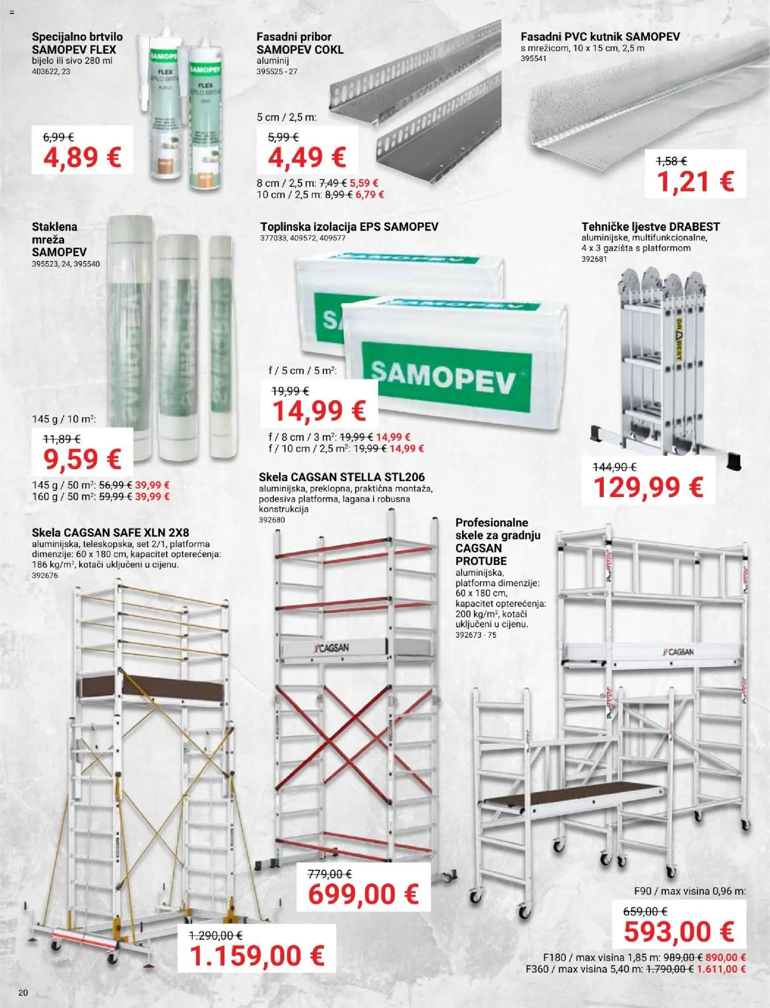 Pevex katalog | vrijedi od 05.03.2026 | Stranica: 20 | Proizvodi: Ljestve